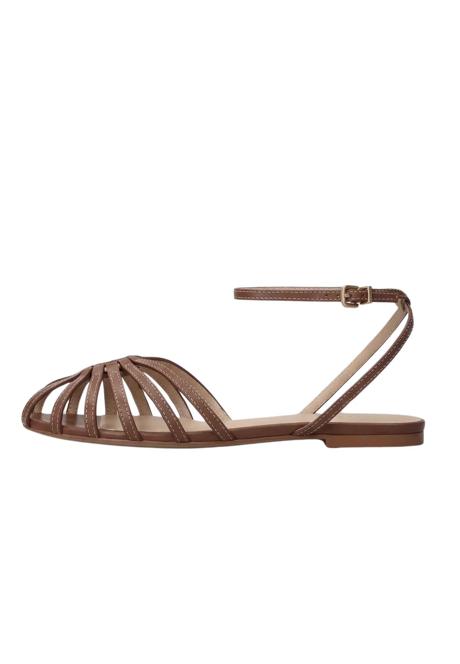 Radiant Strap Flat Sandals - Brown