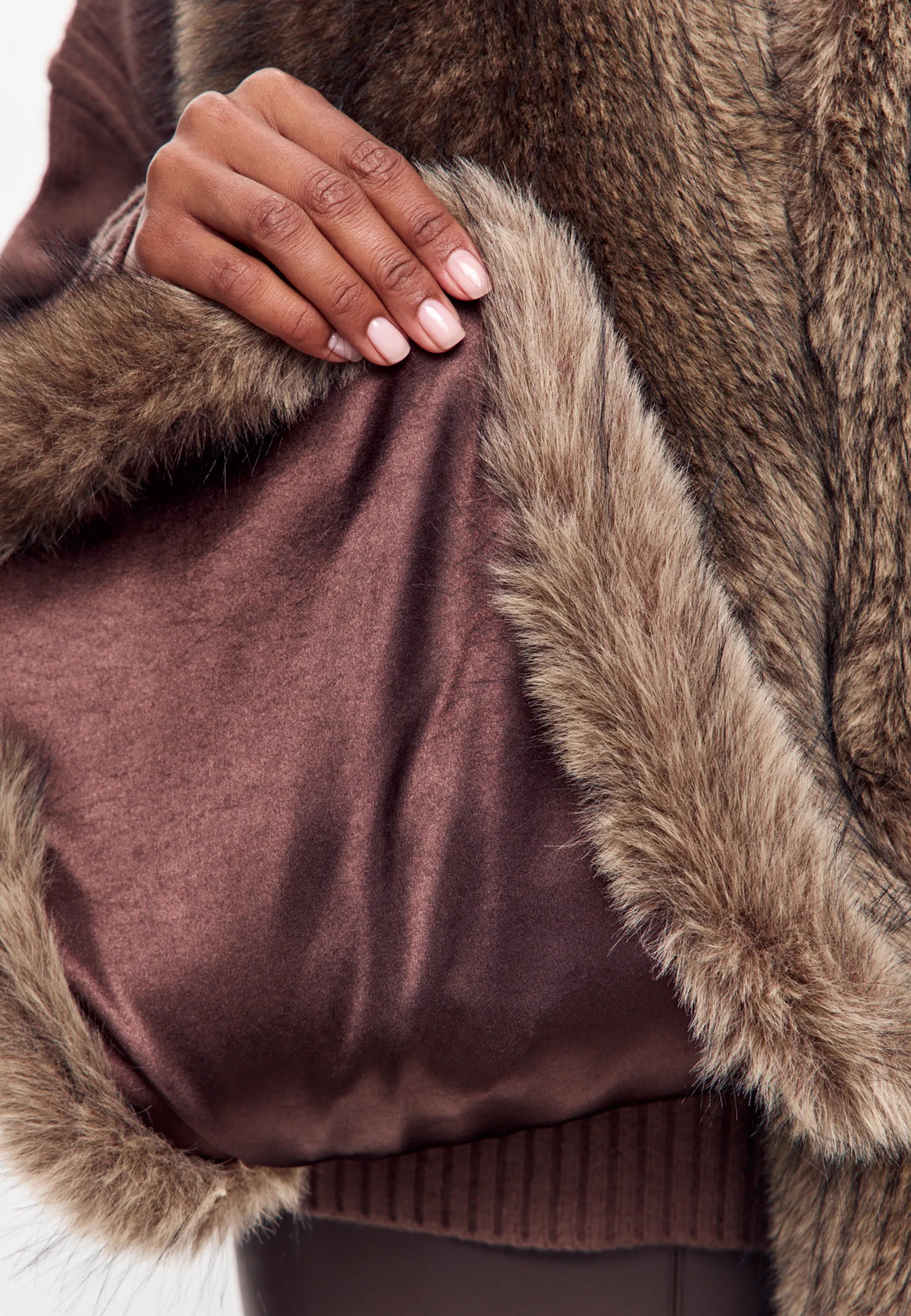 Maxi Faux Fur Stole – Chocolate Brown
