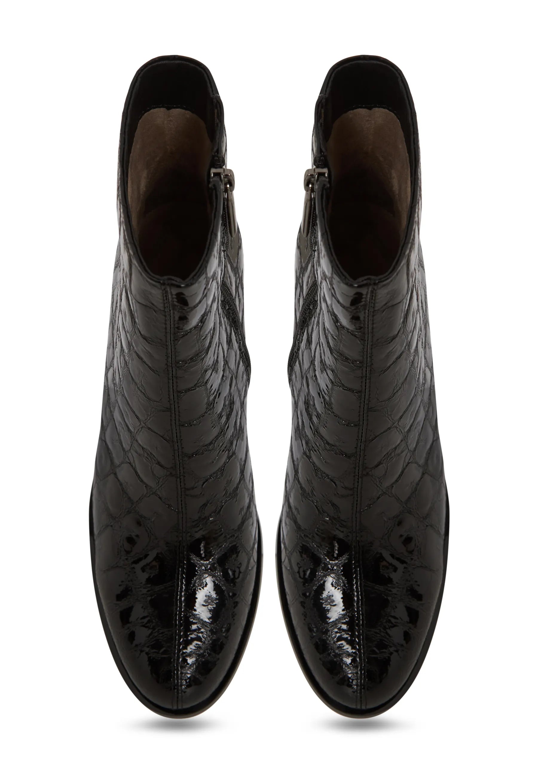 Croc Noir Stiletto Ankle Boot