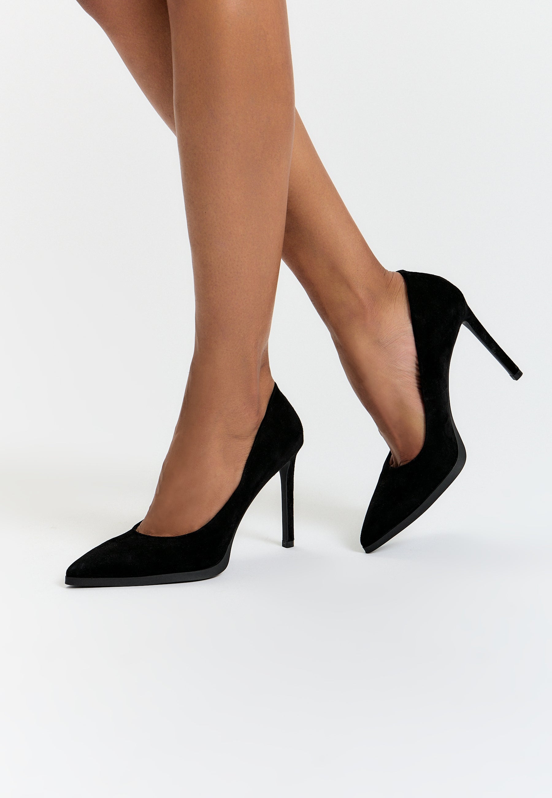 Skyline Suede Stilettos - Black