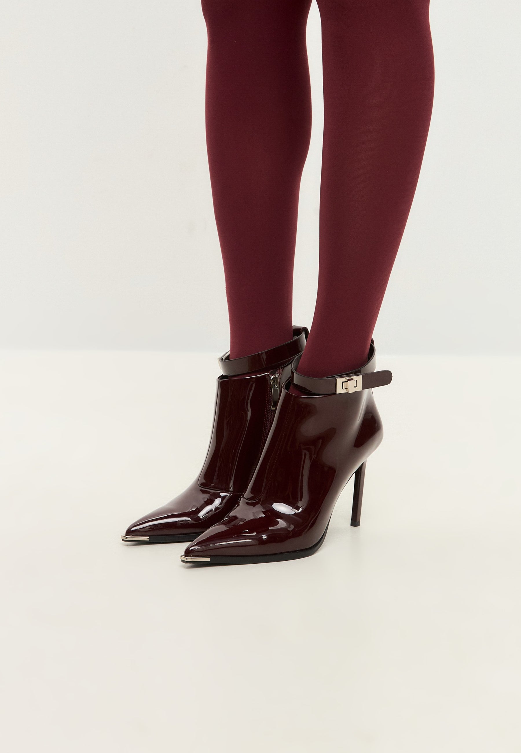 Midnight Charm Stiletto Boots - Bordeaux