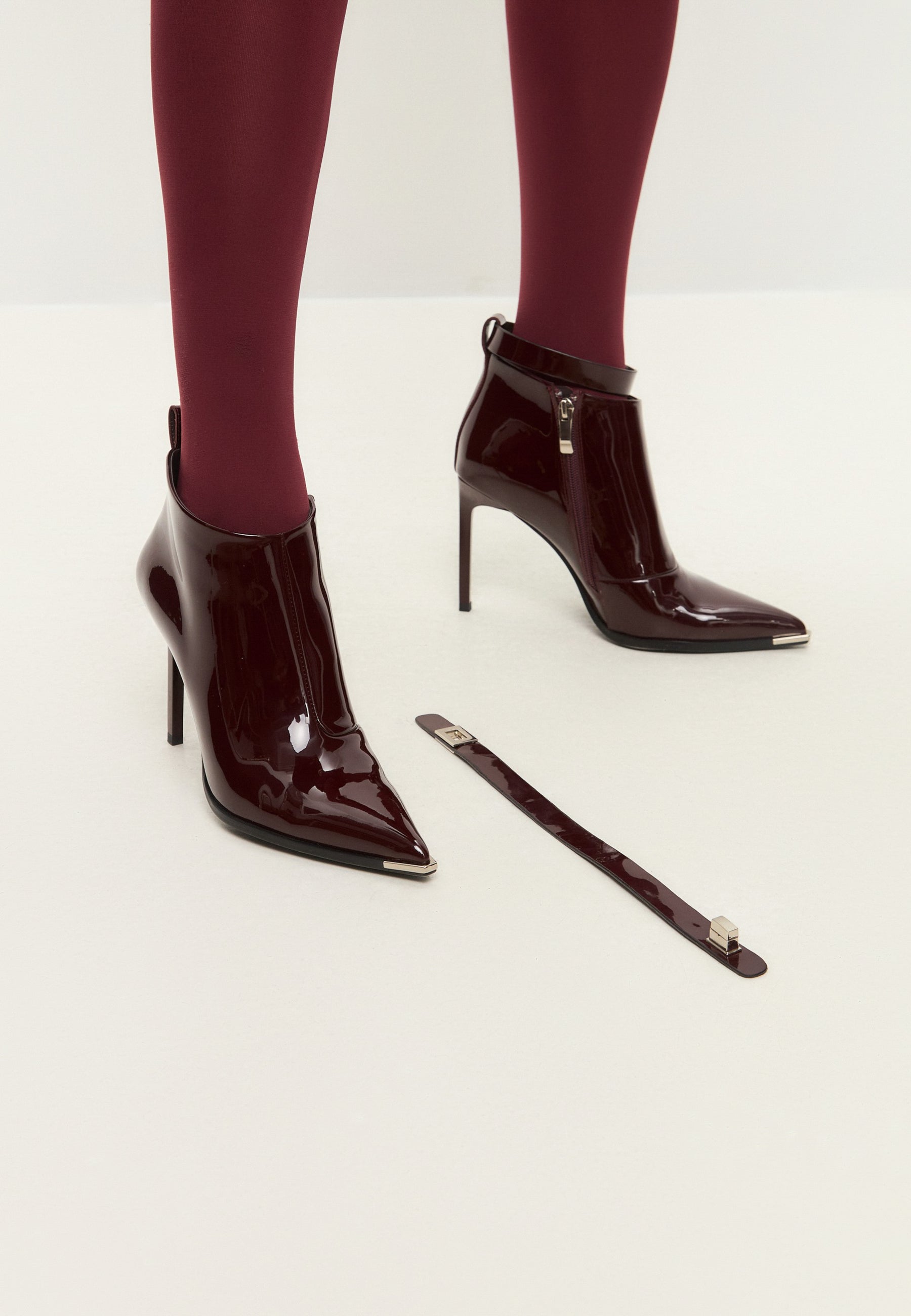 Midnight Charm Stiletto Boots - Bordeaux