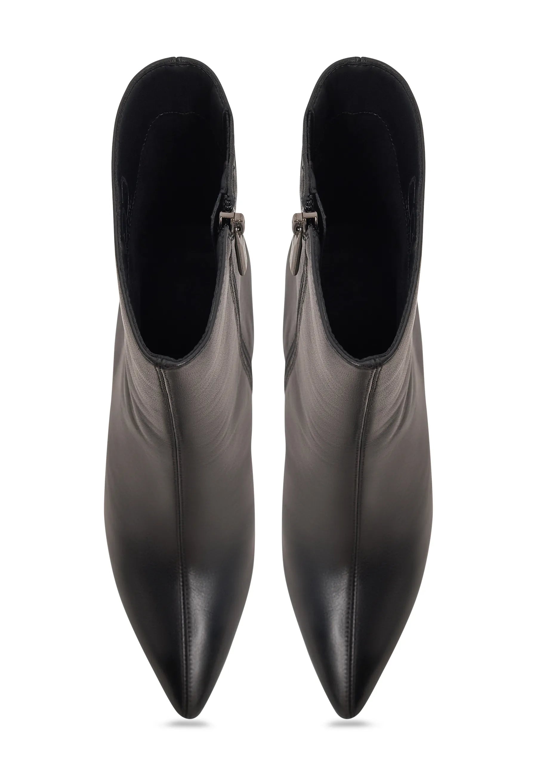 Sculpted Sleek-Heel Ankle Boot - Black