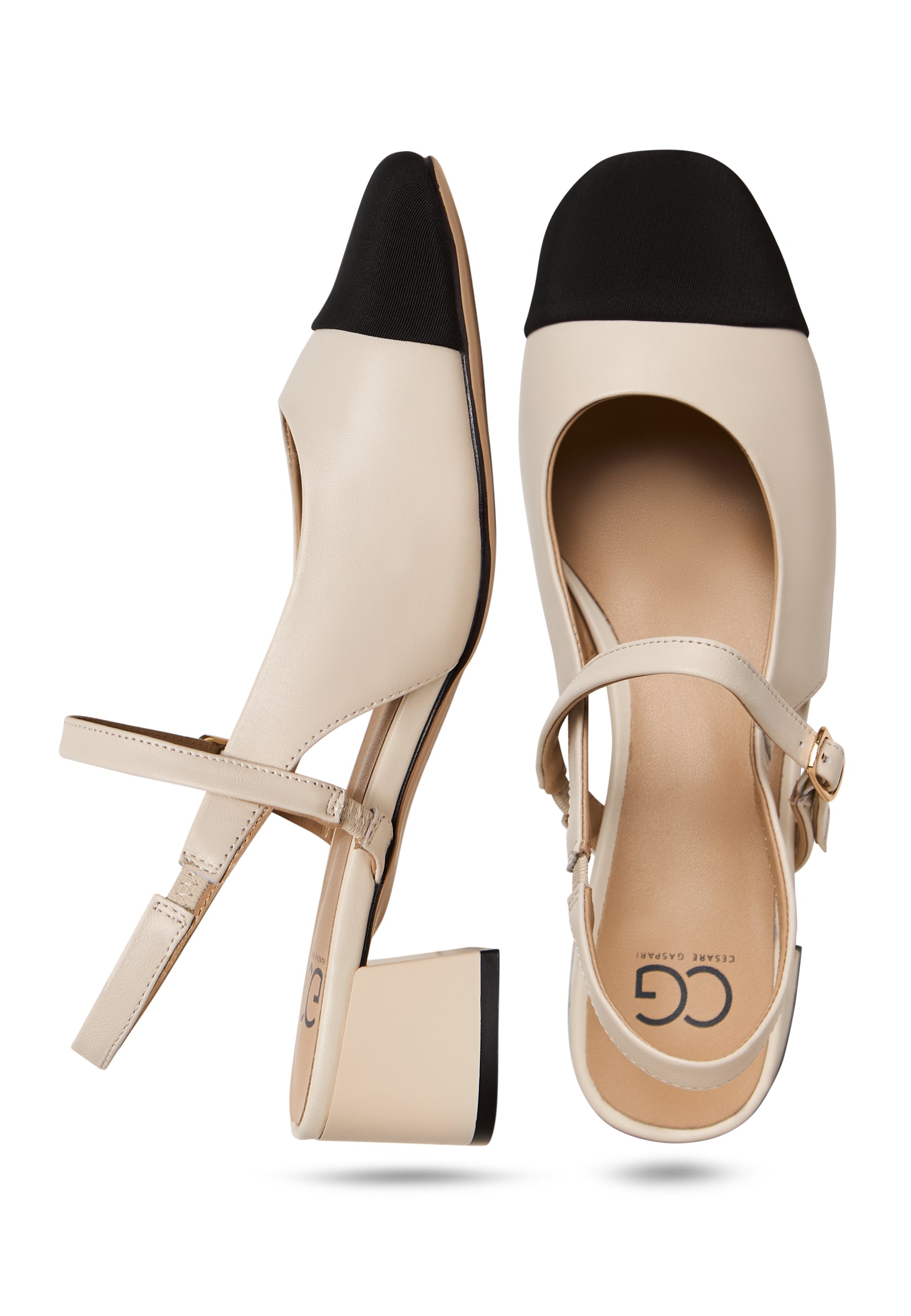 Slingback Block Heels Pumps Marisol - Off White