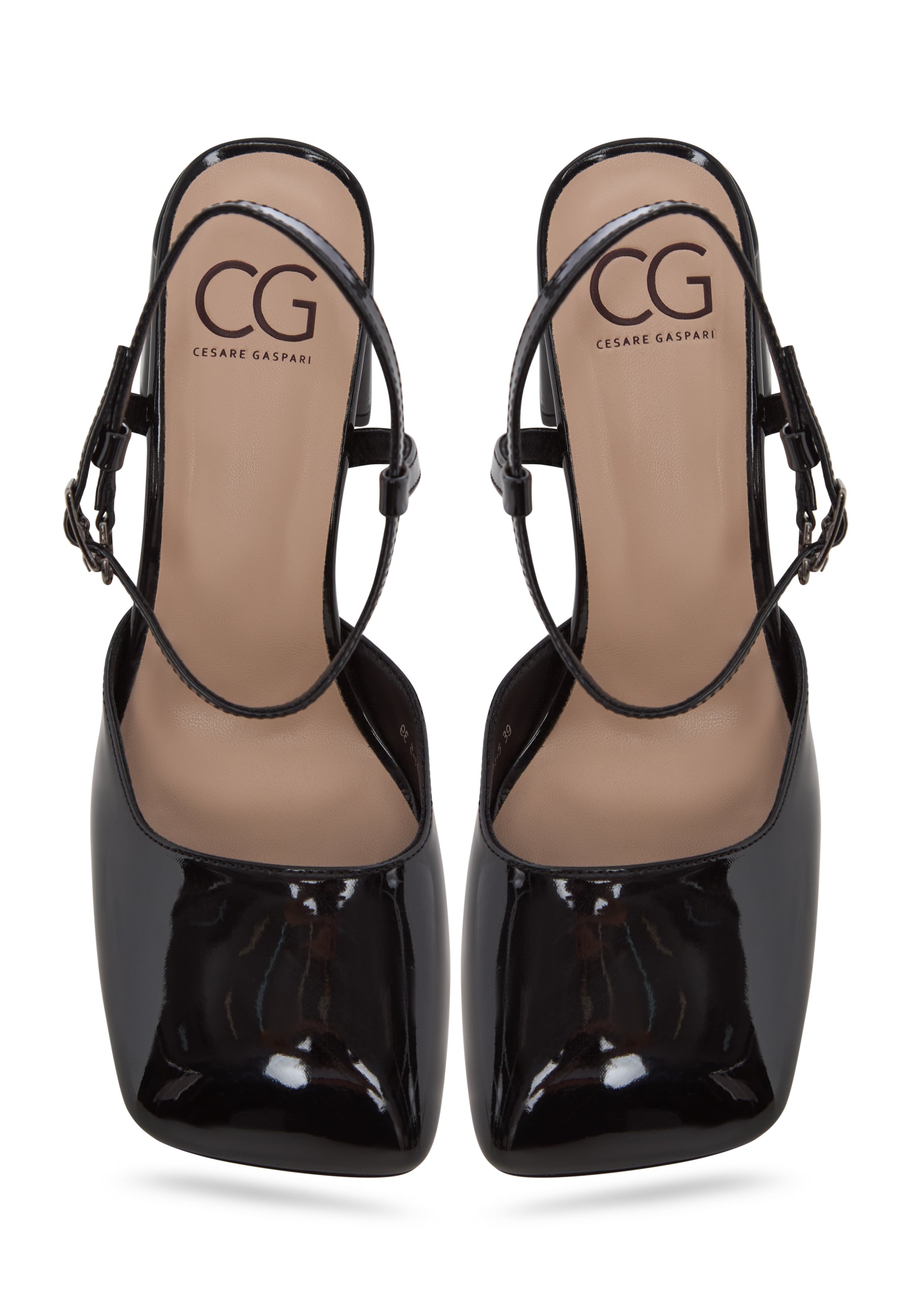 Patent Block Heel Pumps - Black