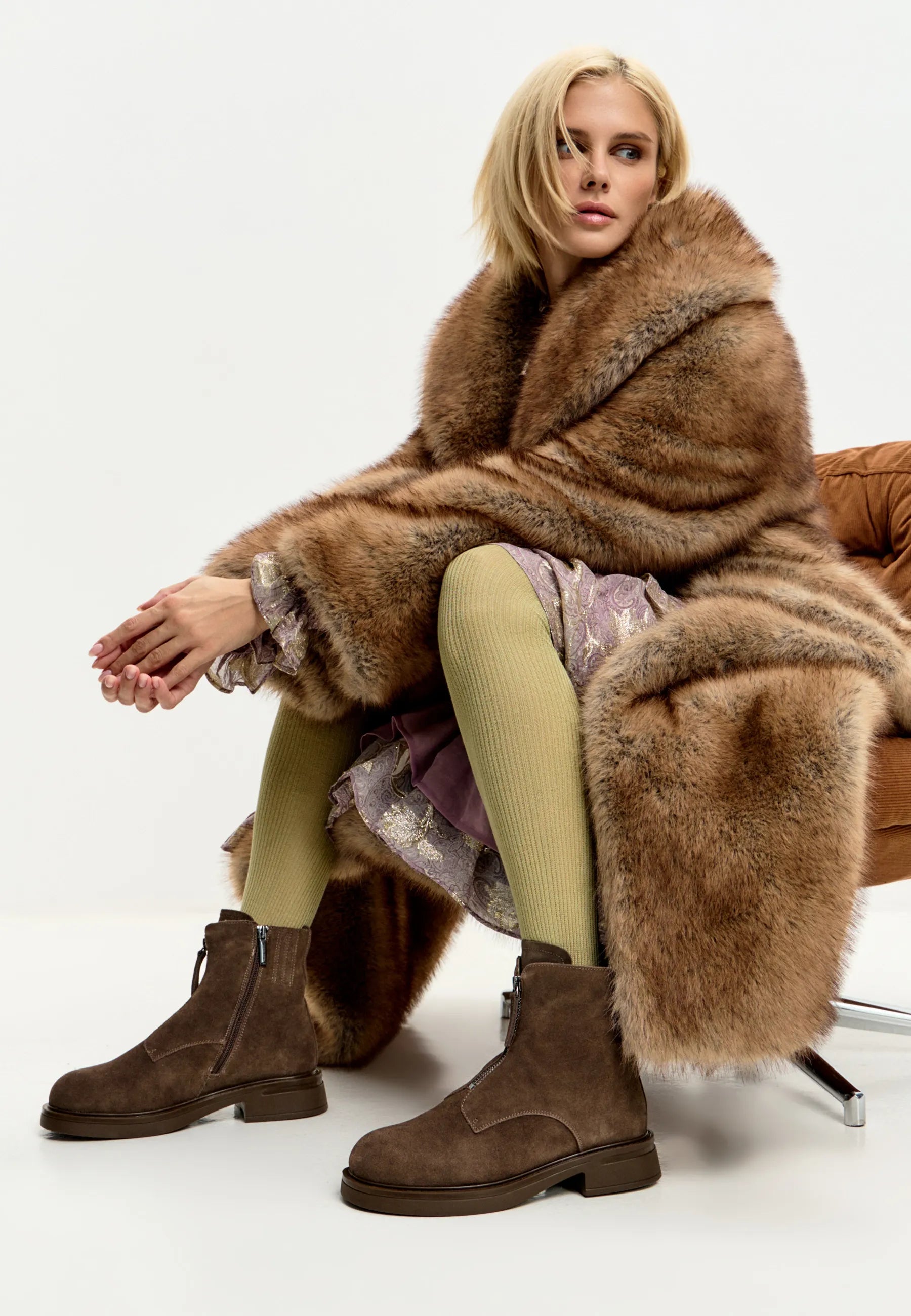 Structured Suede Combat Boot