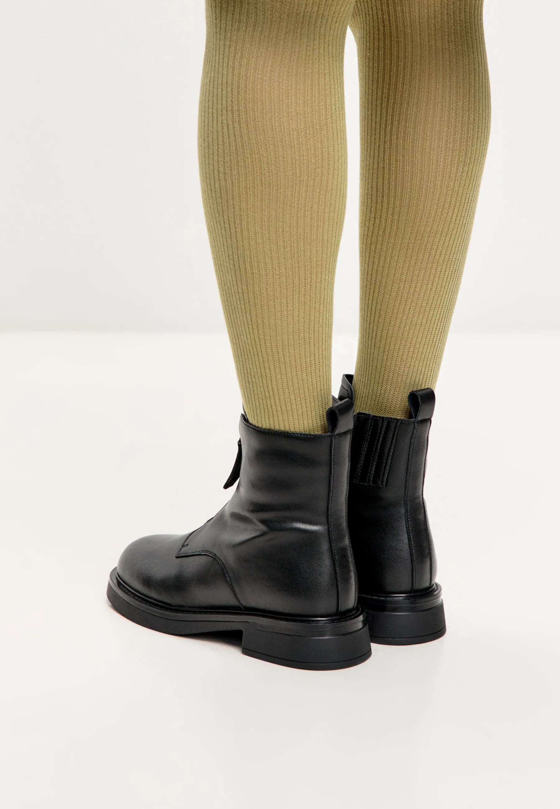Structured Leather Combat Boot