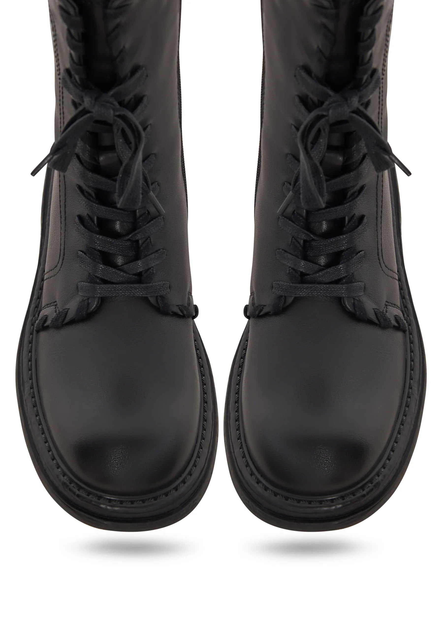 Stitch-Edge Combat Boots