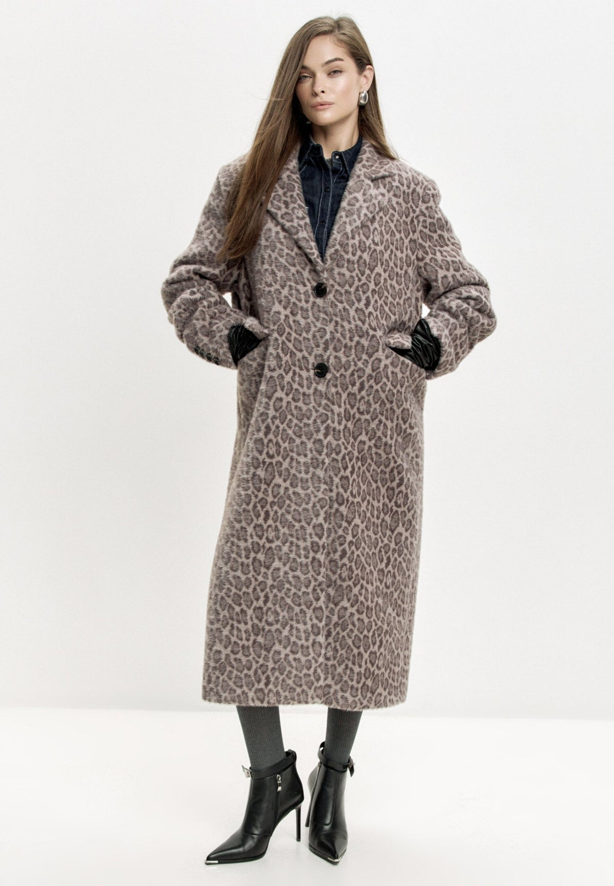 Lång fuskpäls Bianca – Leopard