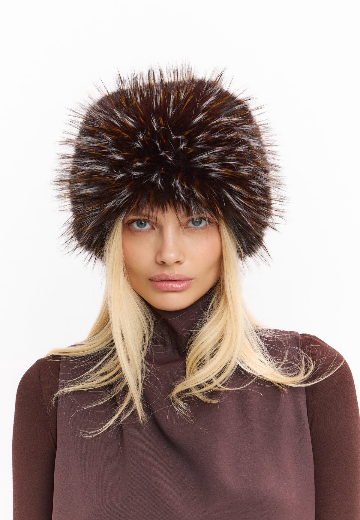 Faux Fur Winter Hat – Blond Brown