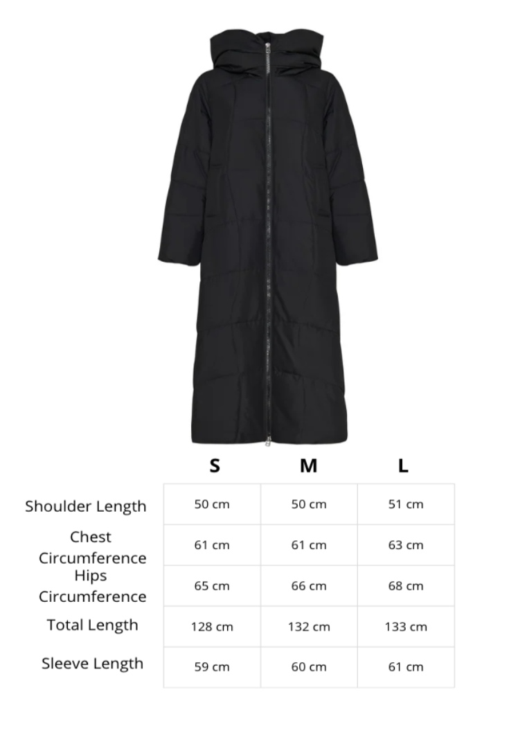 A stylish woman wearing an oversized hooded puffer coat, a trendy plus size puffer jacket that's perfect for winter, resembling a long puffer coat or winter parka.