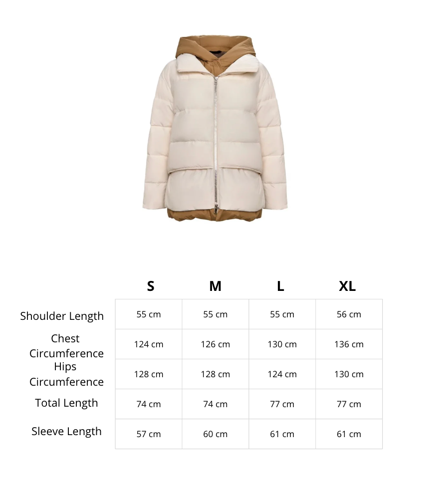 A stylish white hooded puffer jacket, perfect for staying warm and fashionable during the winter season as part of your outerwear fashion collection.