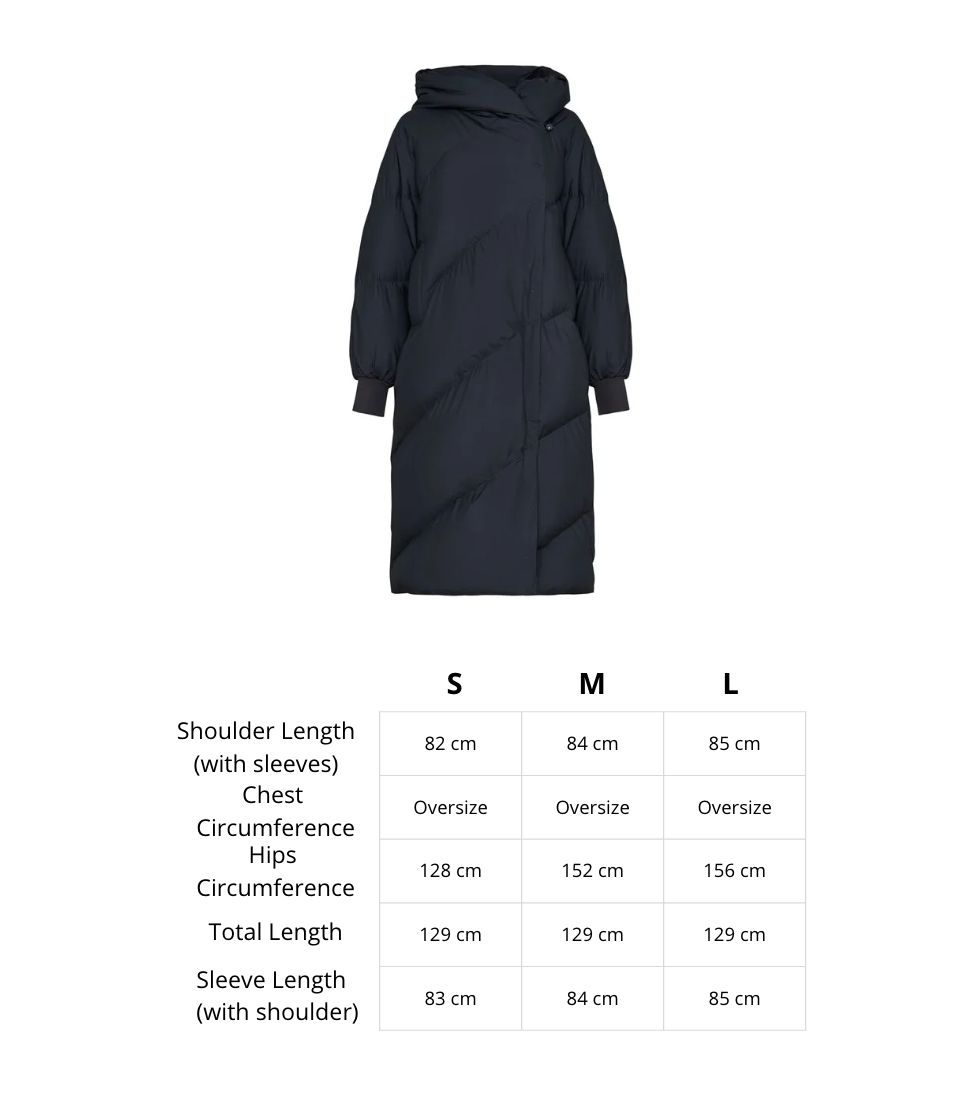 A stylish winter outerwear look featuring an oversized puffer coat and hooded quilted jacket in a trendy blueberries color palette.