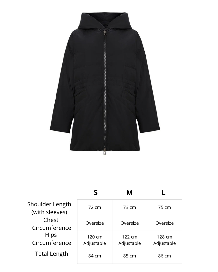 A stylish black hooded quilted jacket for women, perfect for winter with a chic and trendy design.