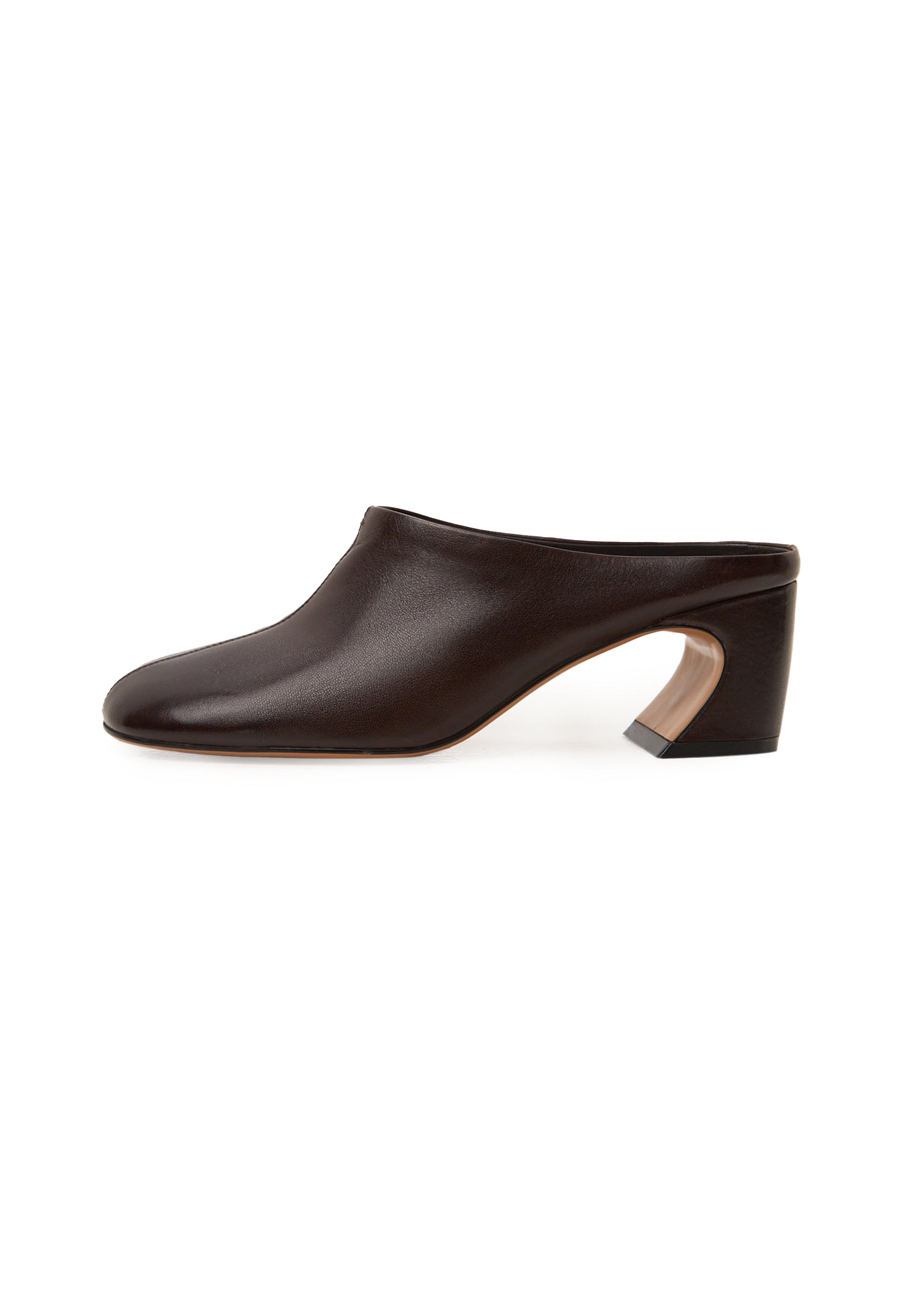 Mulepumps i läder – Brun