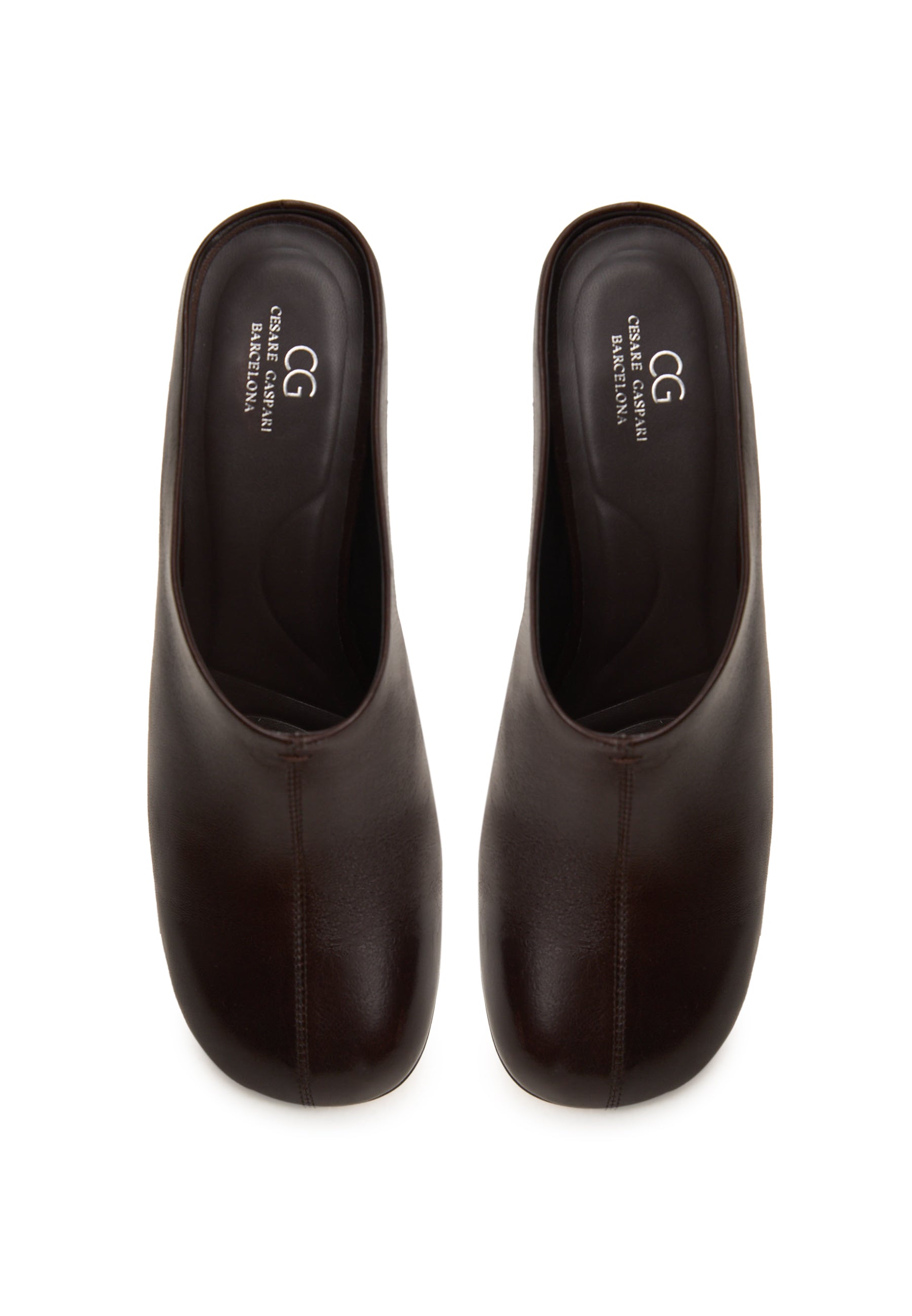 Mulepumps i läder – Brun