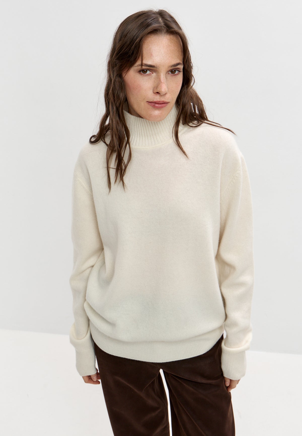 Jersey de lana merino Mauve – Blanco