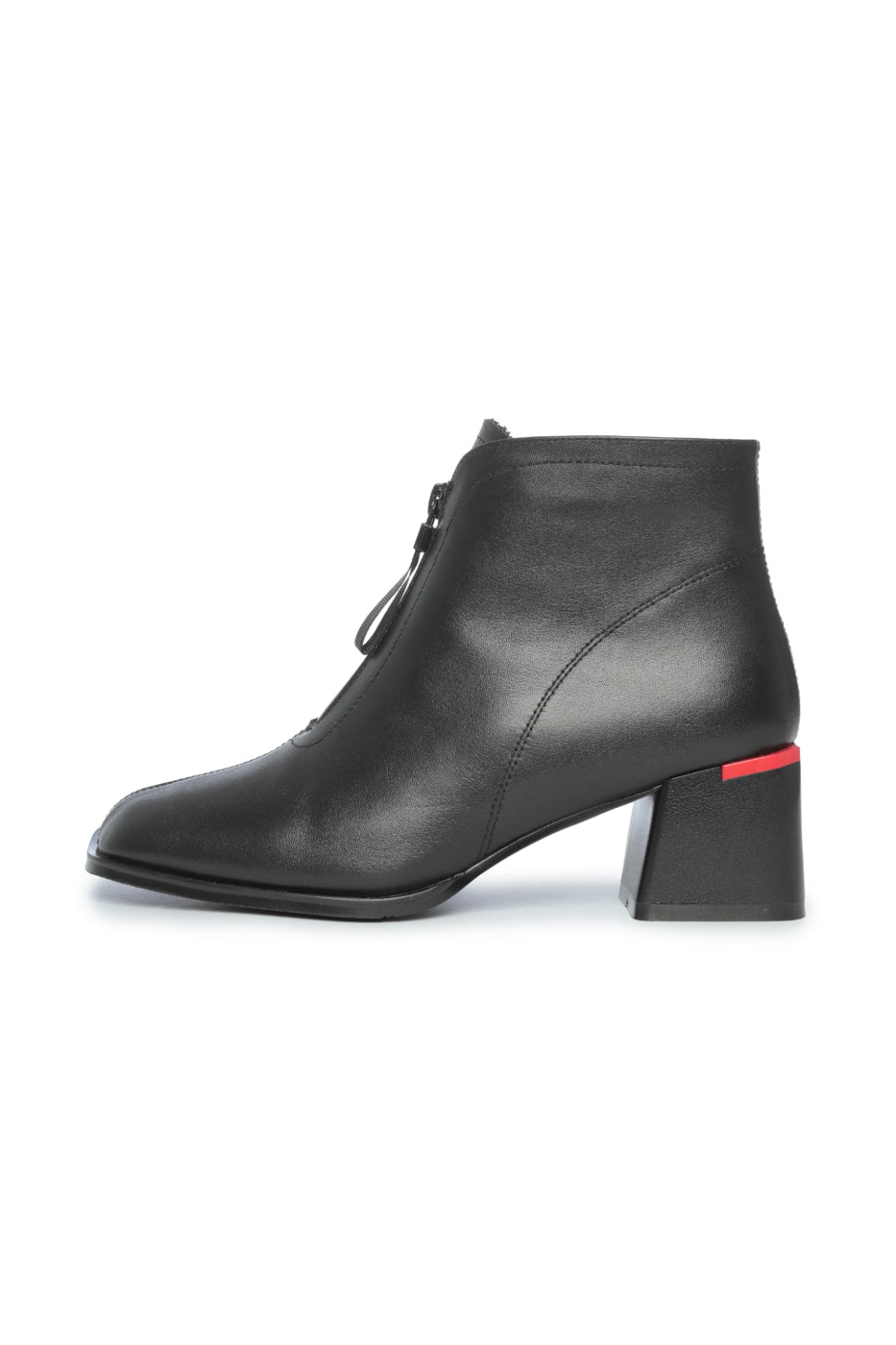 Zipper Edge Mid-Heel Boots