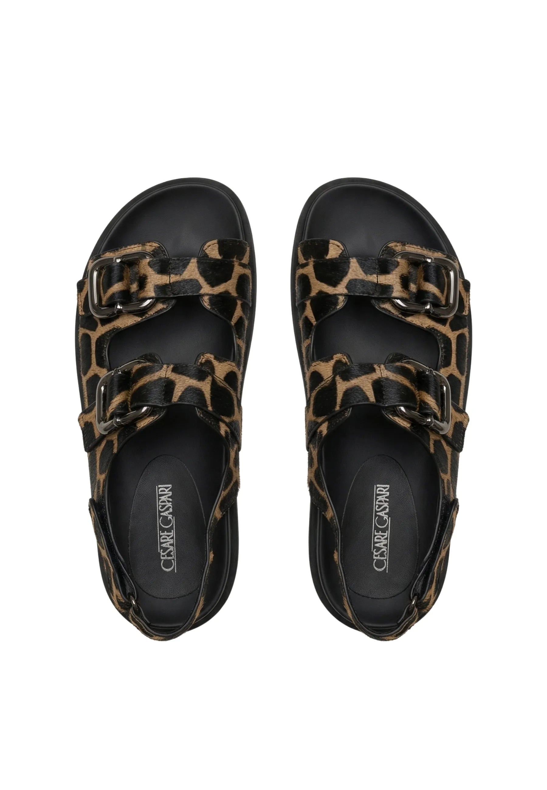 Wild Buckle Platform Sandals – Brown