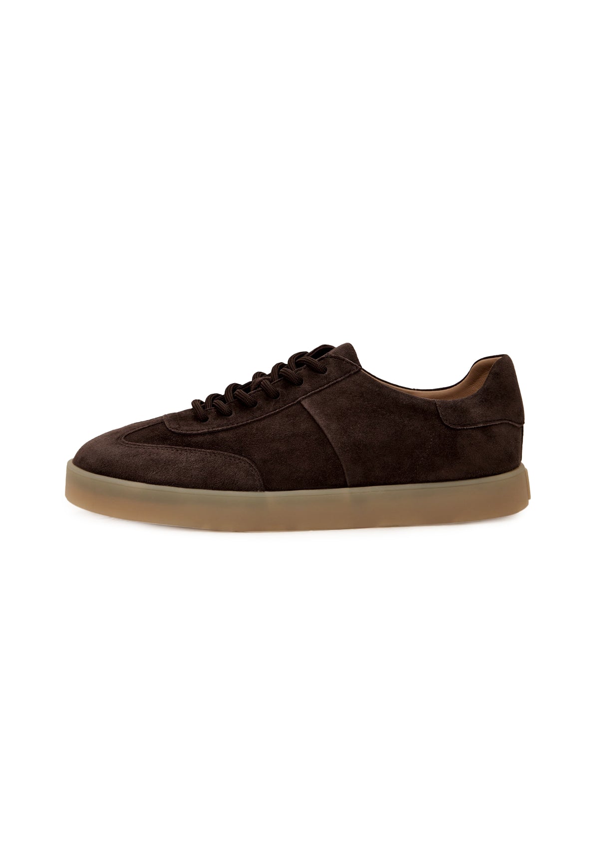 Sneaker aus Veloursleder – Schokolade