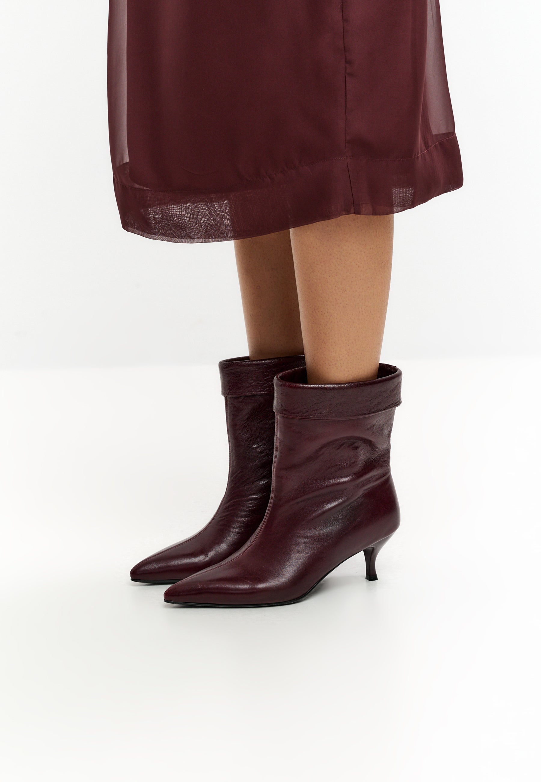 Bottines à talon stiletto – Bordeaux