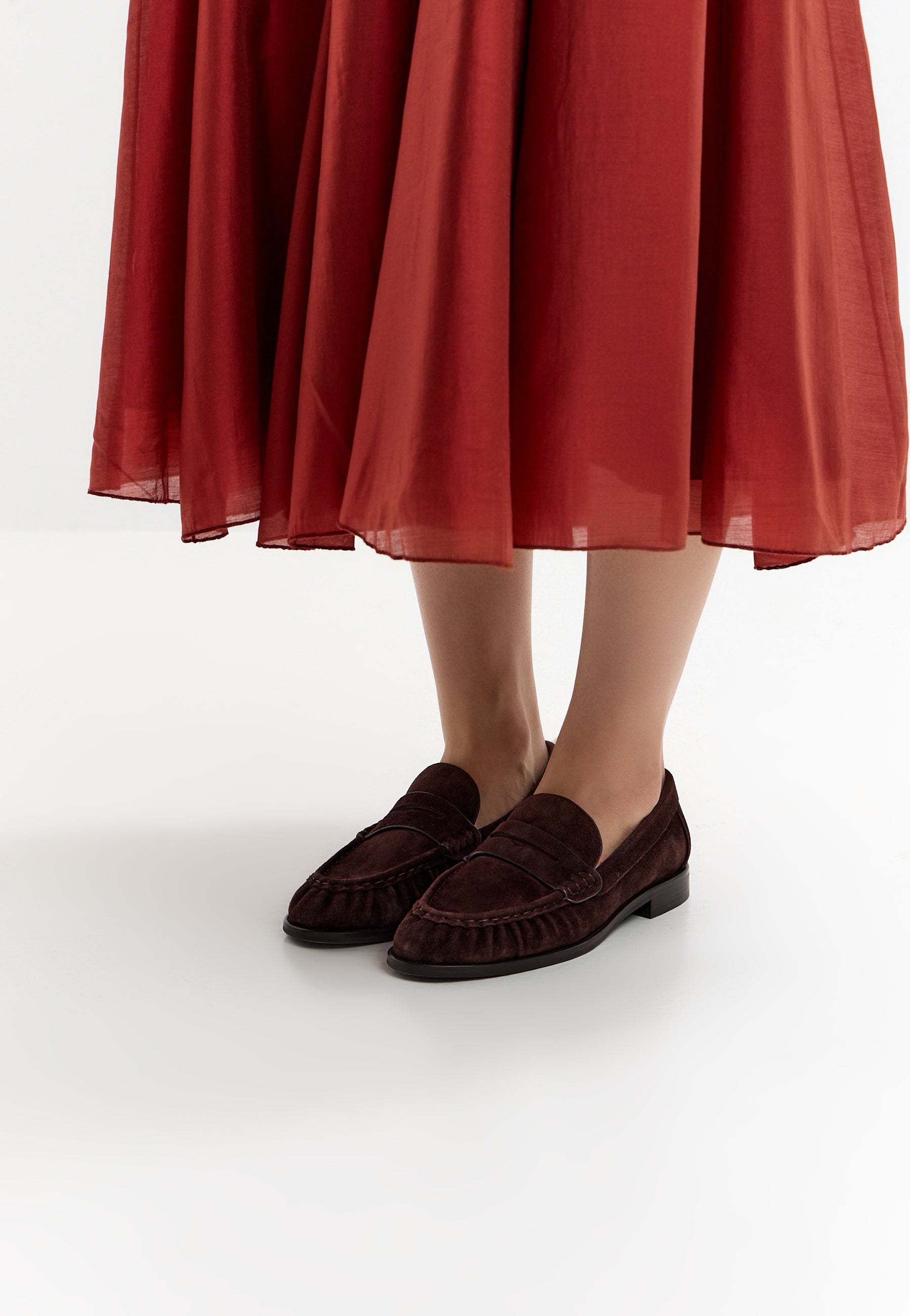 Suede Penny Loafers – Brown