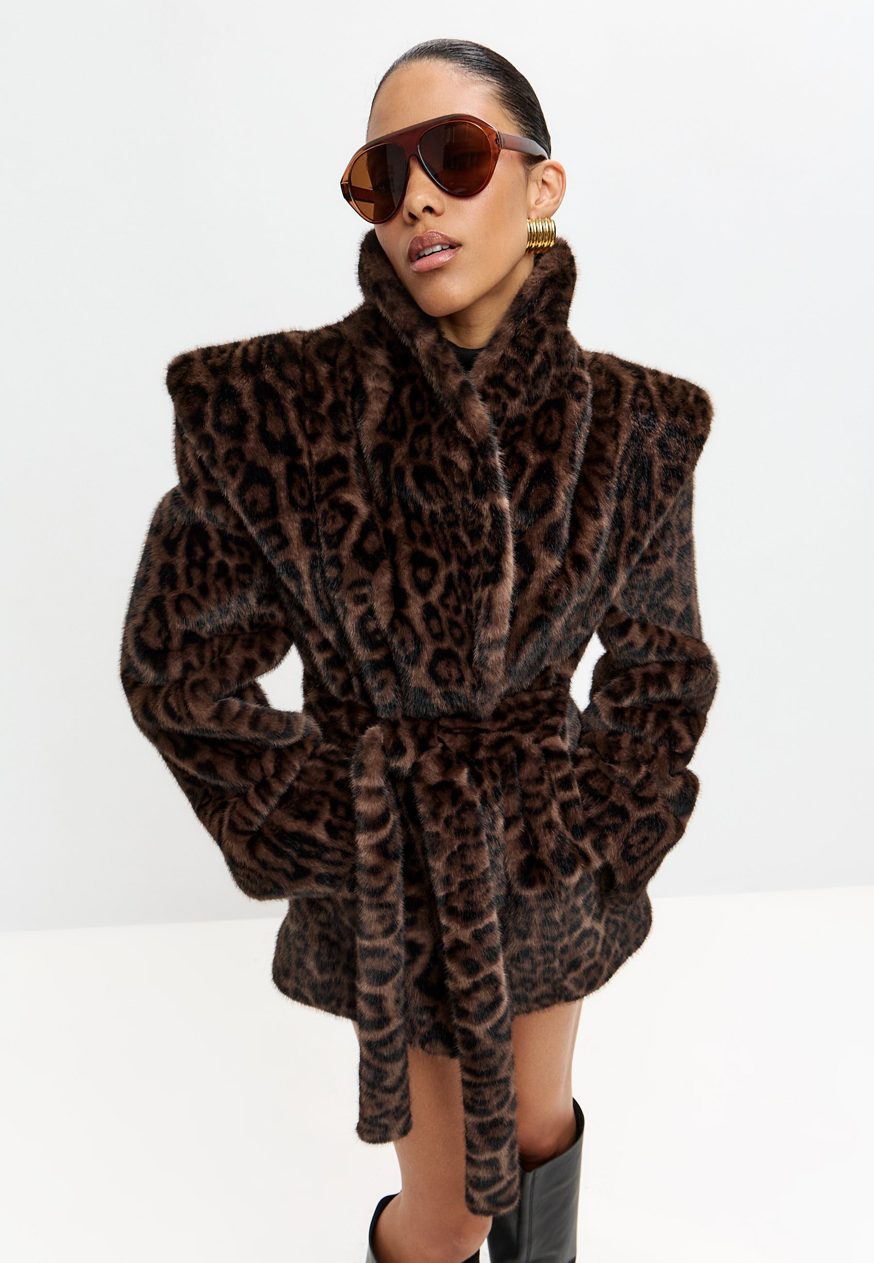 Manteau en fausse fourrure Samarcanda â LĂ©opard