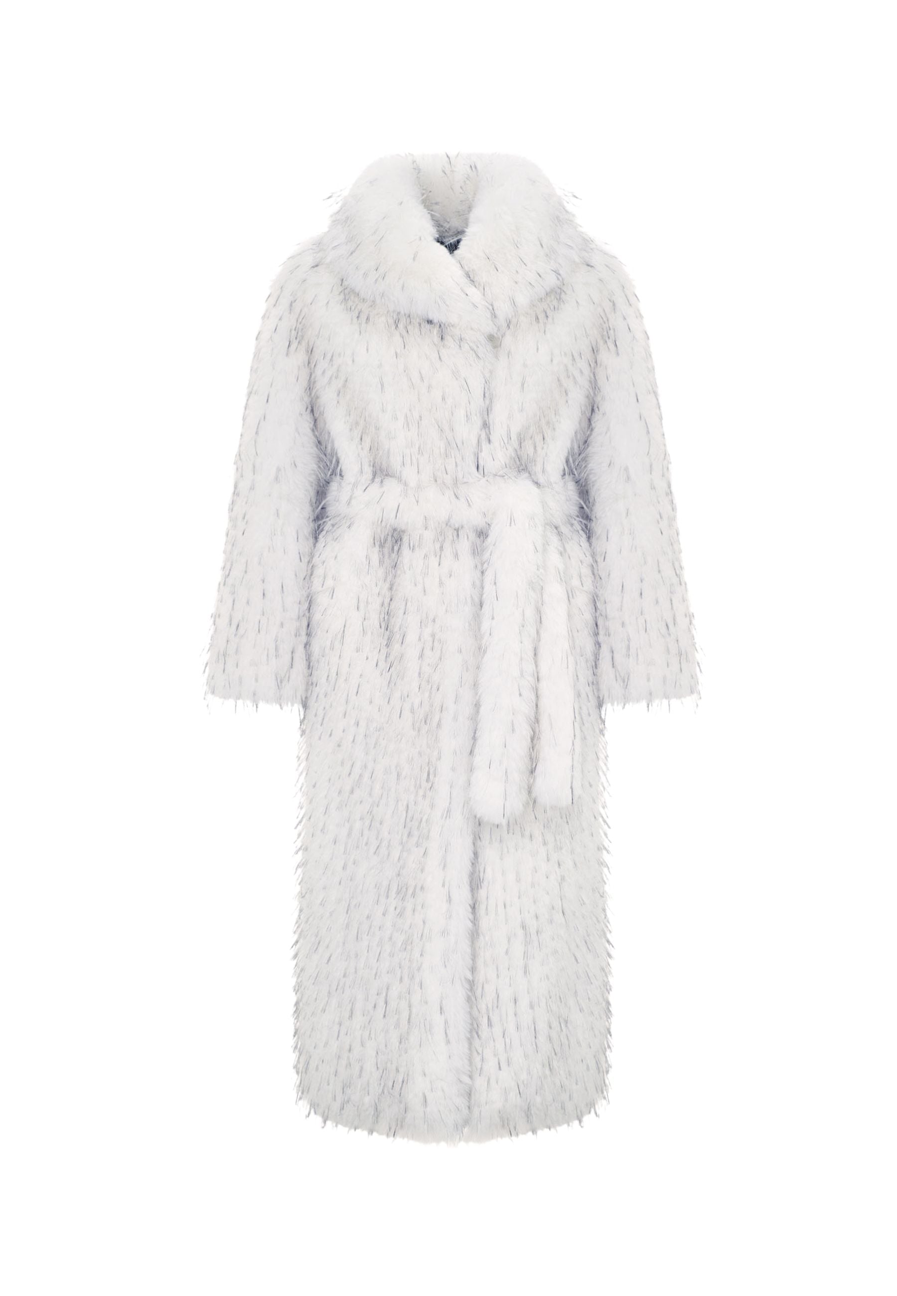 Manteau maxi en fausse fourrure Couture – Brun zibeline