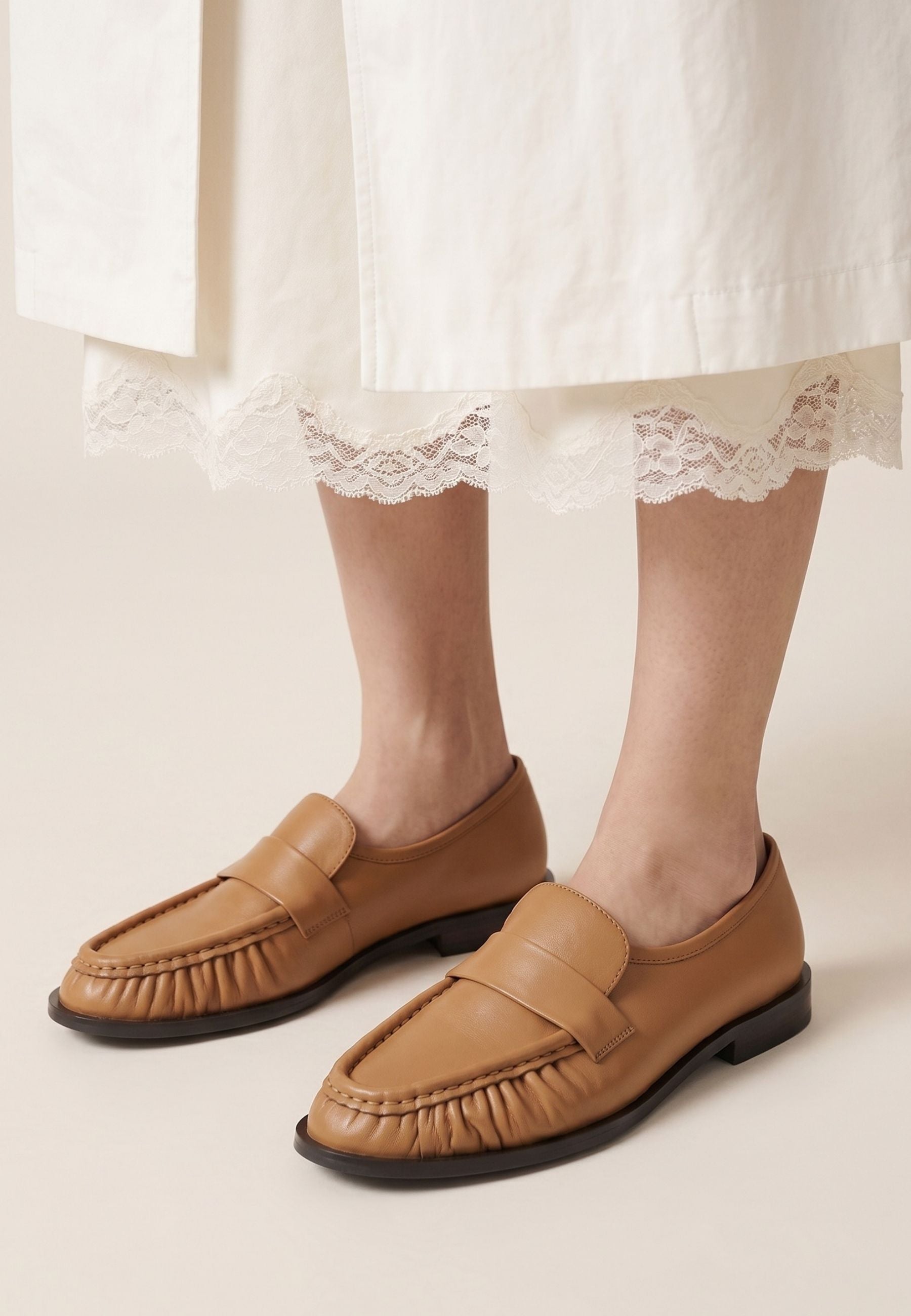 Leder-Slipper Isabel - Beige