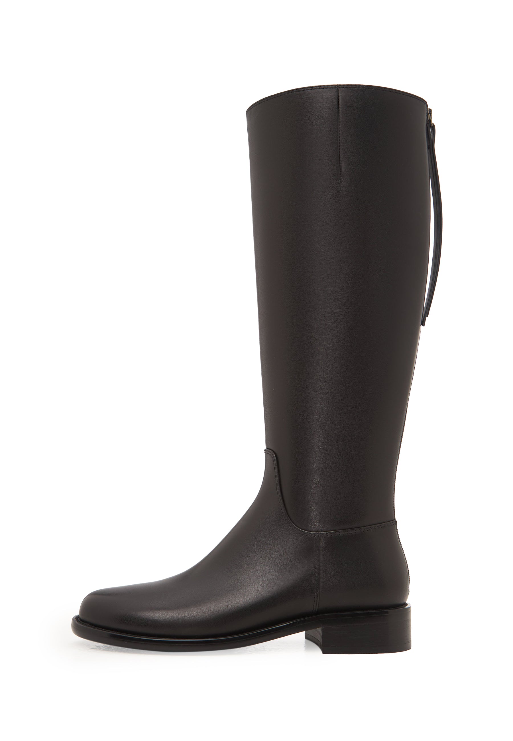 Kniehohe Reitstiefel aus Leder – Schwarz