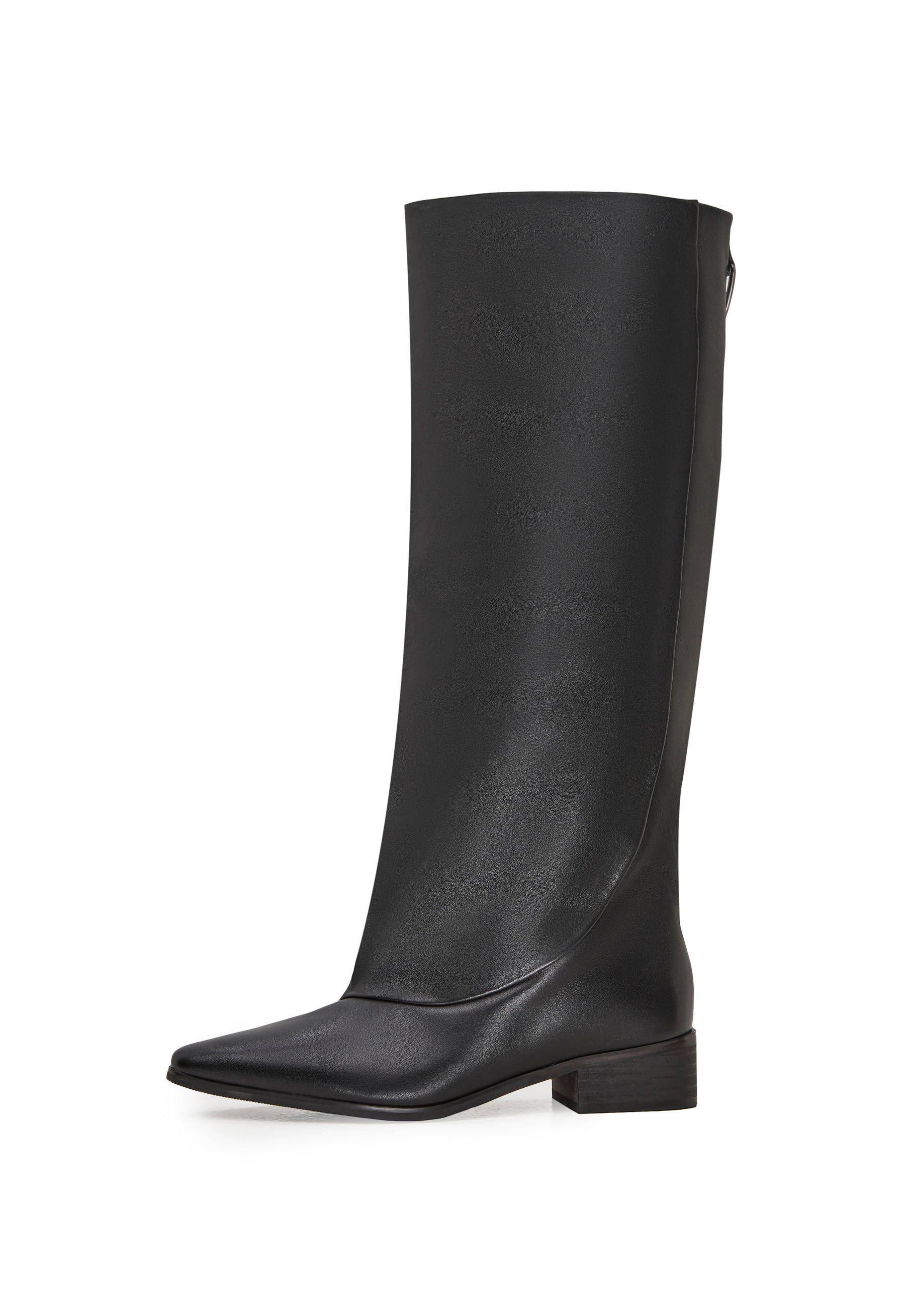 Kniehohe Stiefel aus Leder mit spitzer Kappe