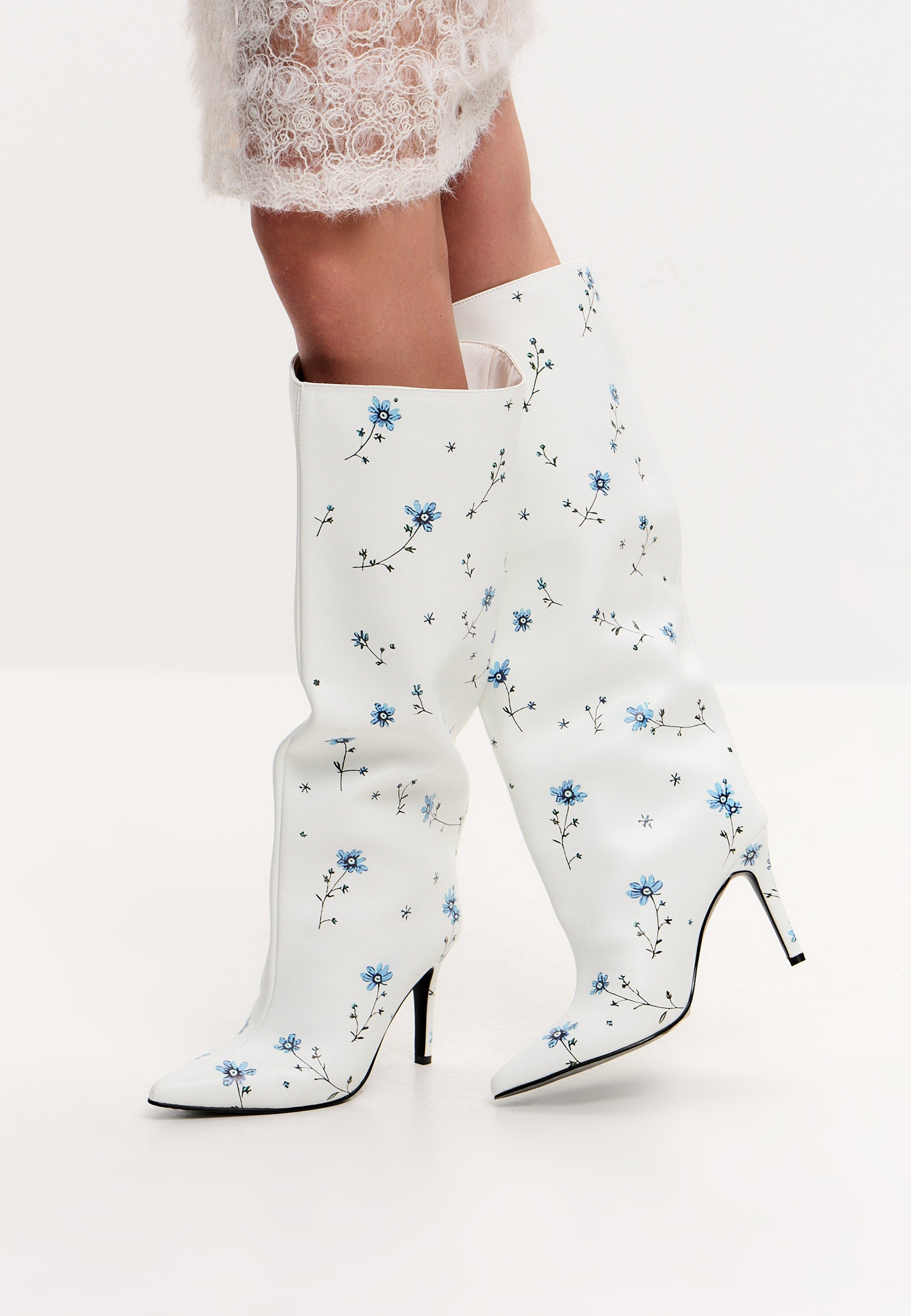 Classic Stiletto Boots - White