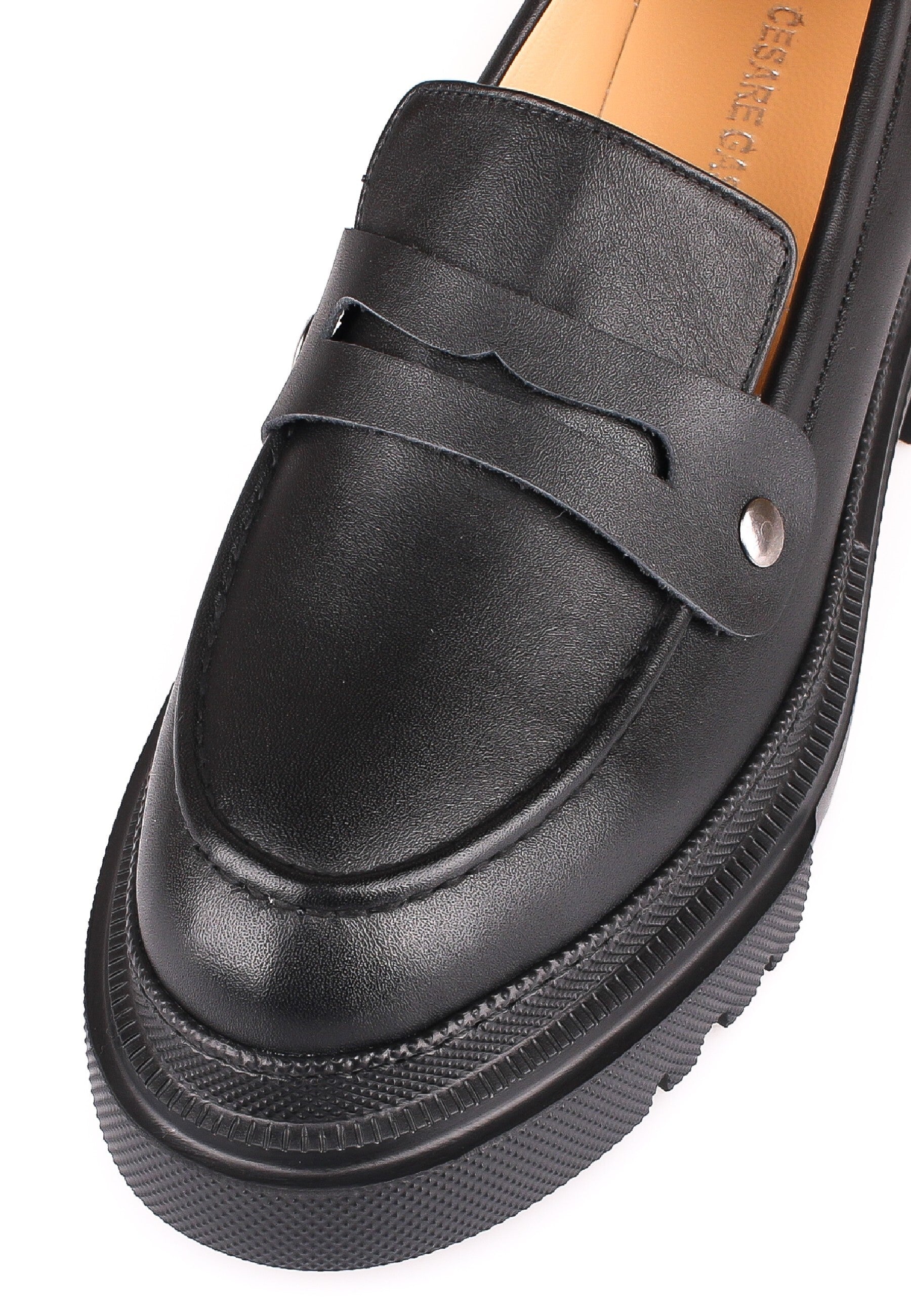 Chunky Chain Detail Loafers - Black