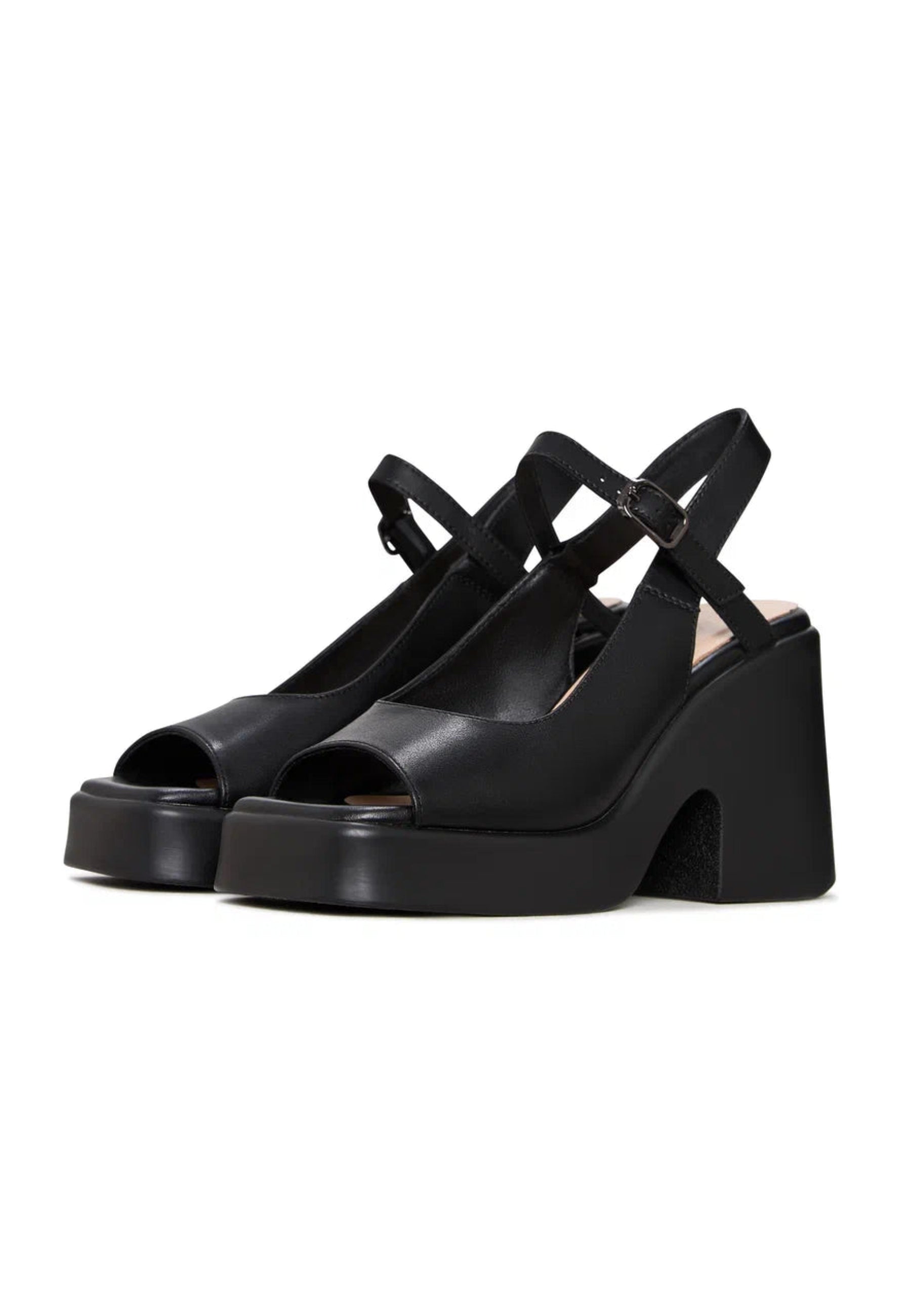 Klobige Plateausandalen - Schwarz