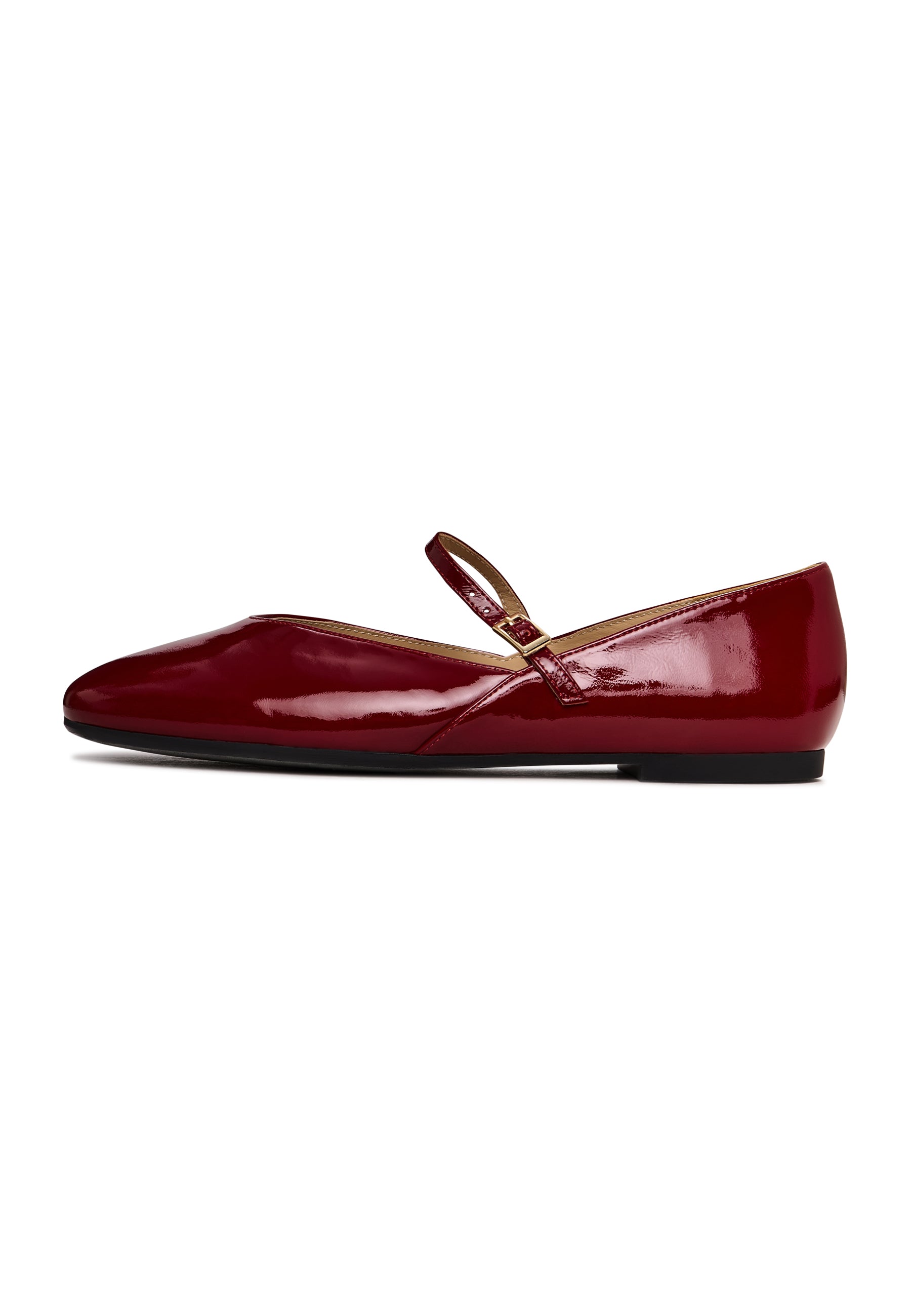 Mary Jane flats i lak – Bordeaux