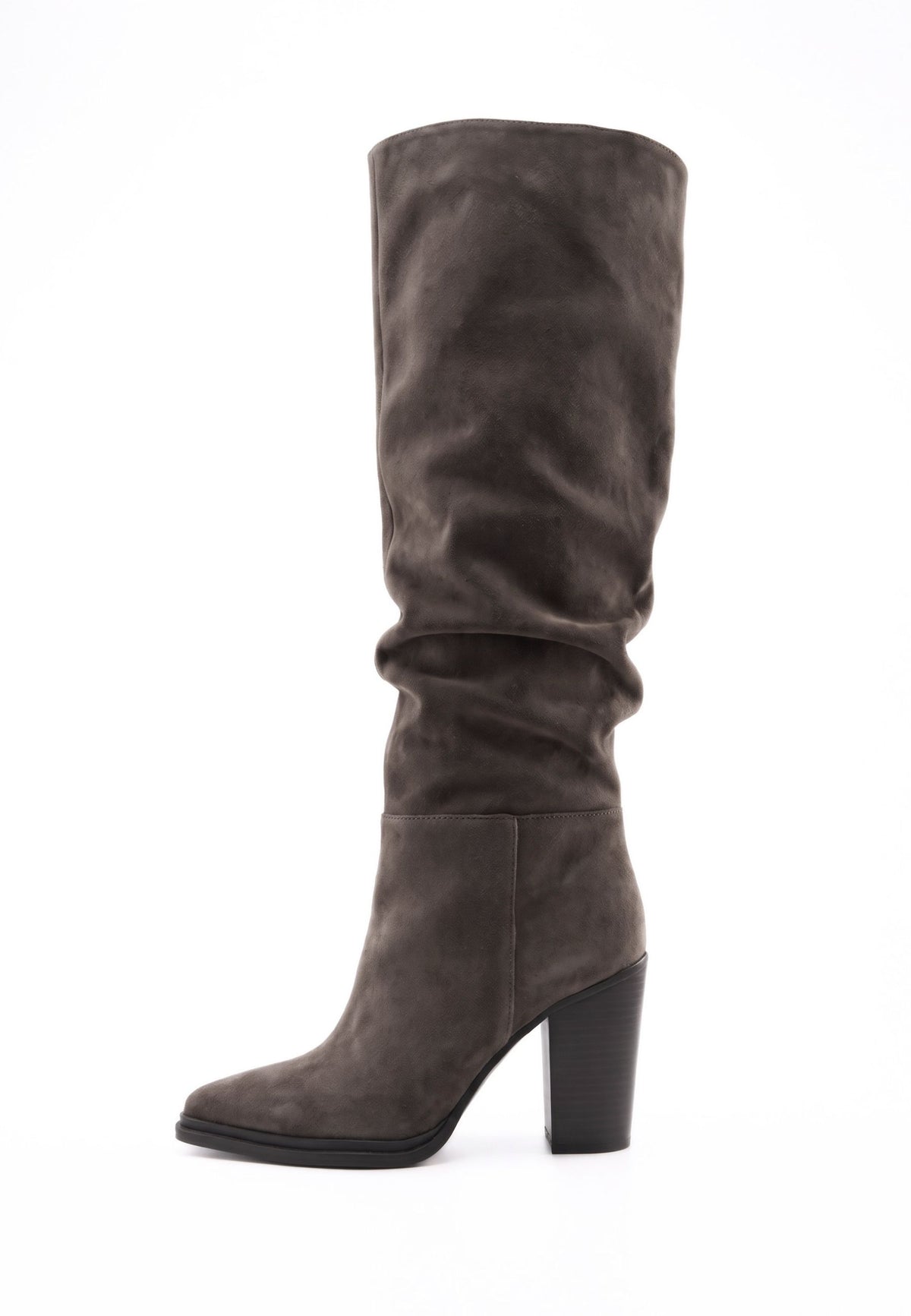 Botas altas em camurça até ao joelho – Khaki
