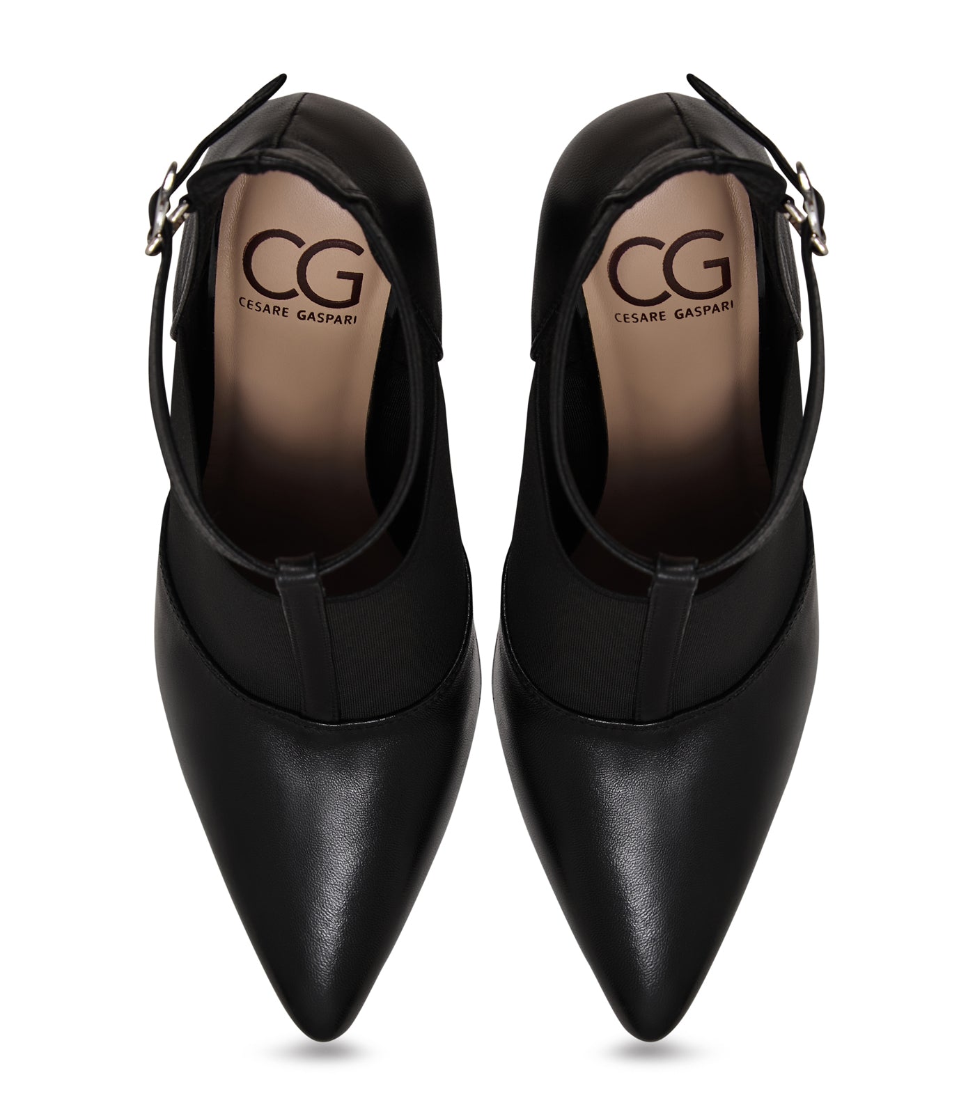 Elevated T-Strap Block Heels - Patent Black