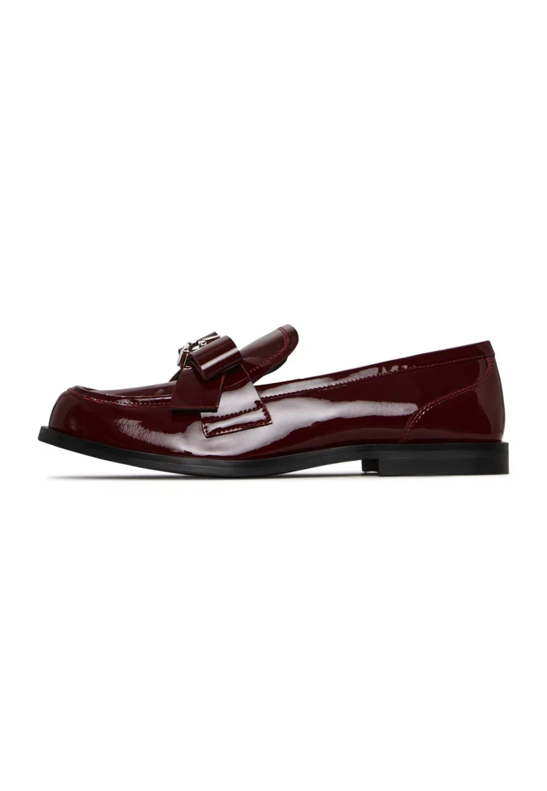 Eleganckie loafersy ze złotą kokardą Dorothy - Patent Red
