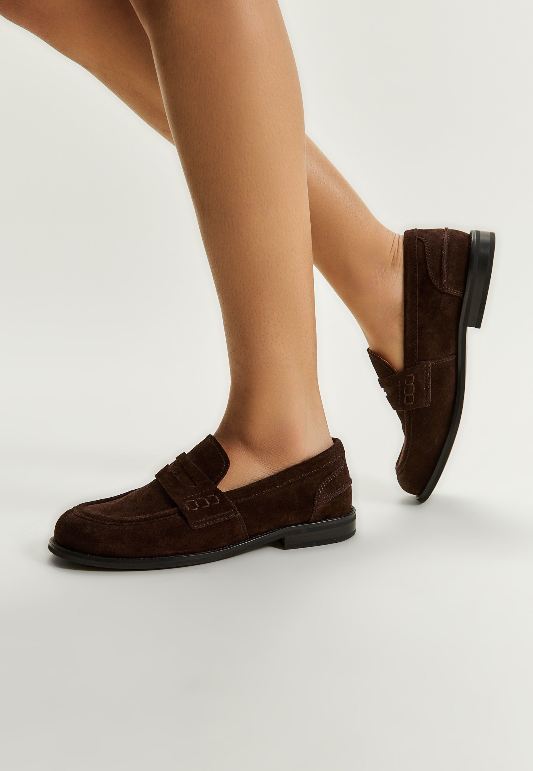 Suede Strap Loafers