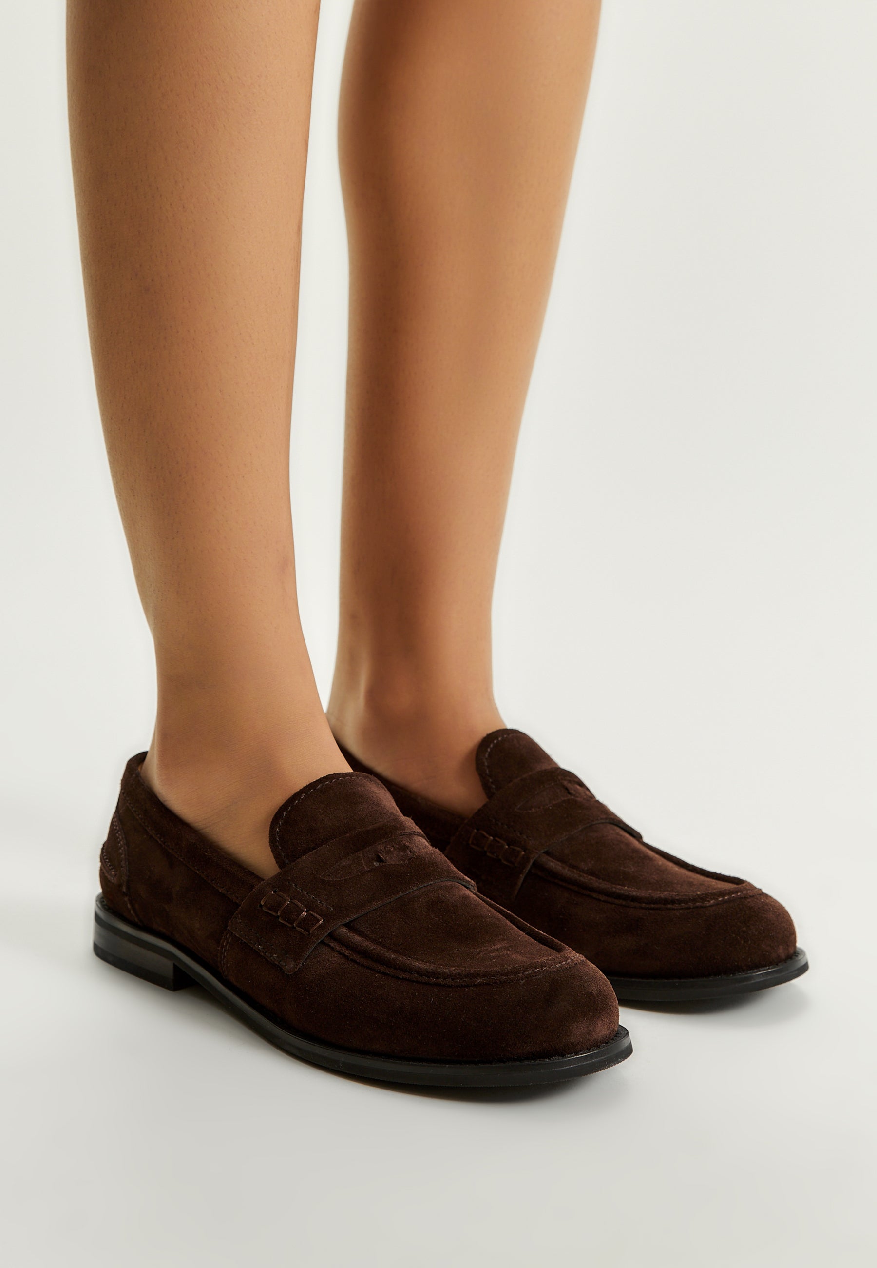 Suede Strap Loafers