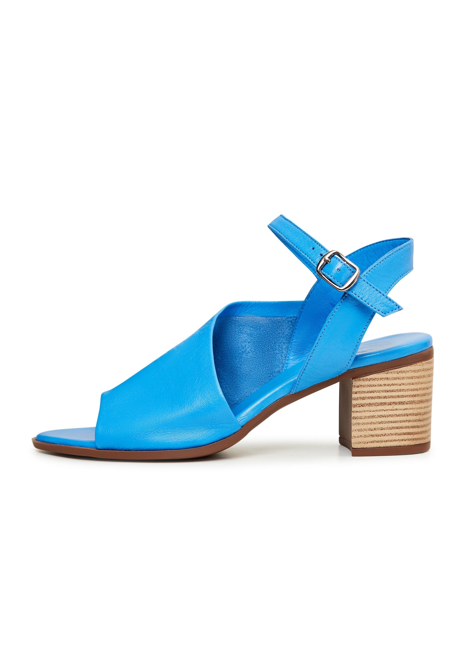 Leather Block Heeled Sandals - Cesare Gaspari