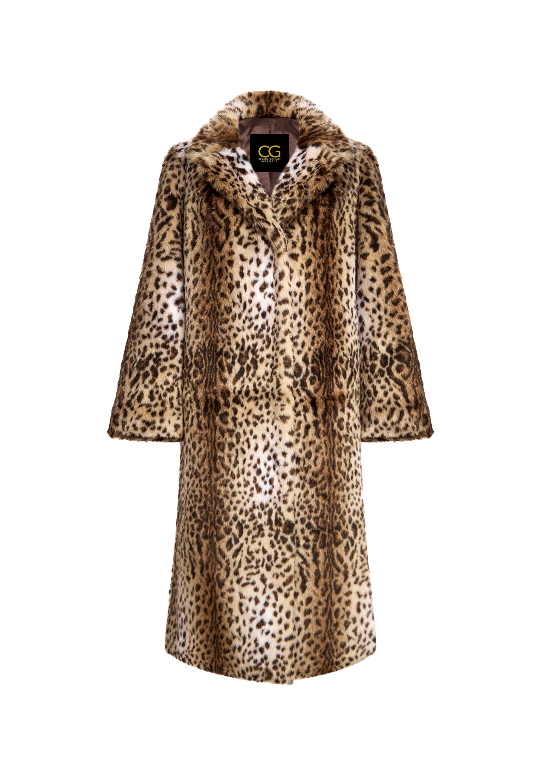 Długi płaszcz ze sztucznego futra – Leopard