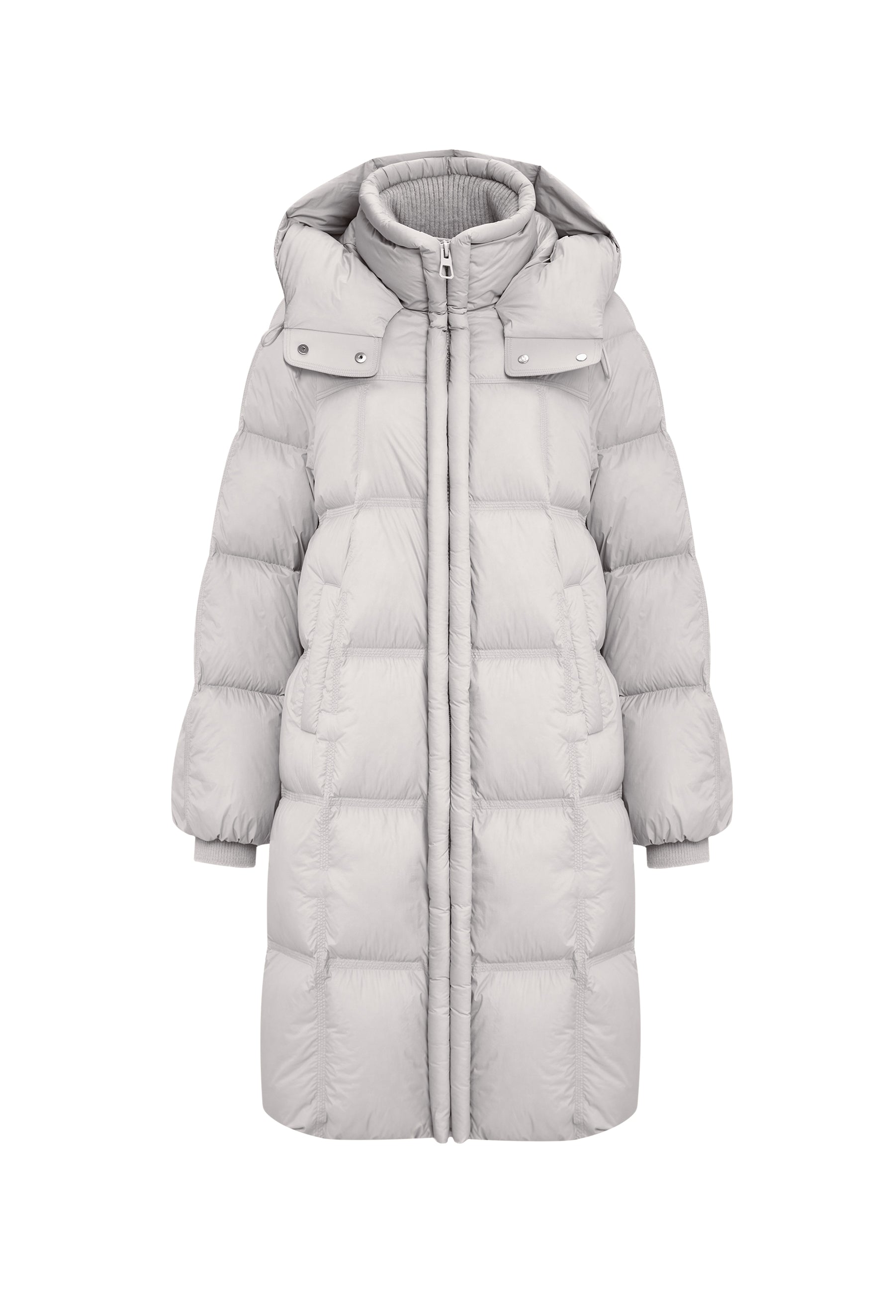 Manteau long matelassé en duvet – gris