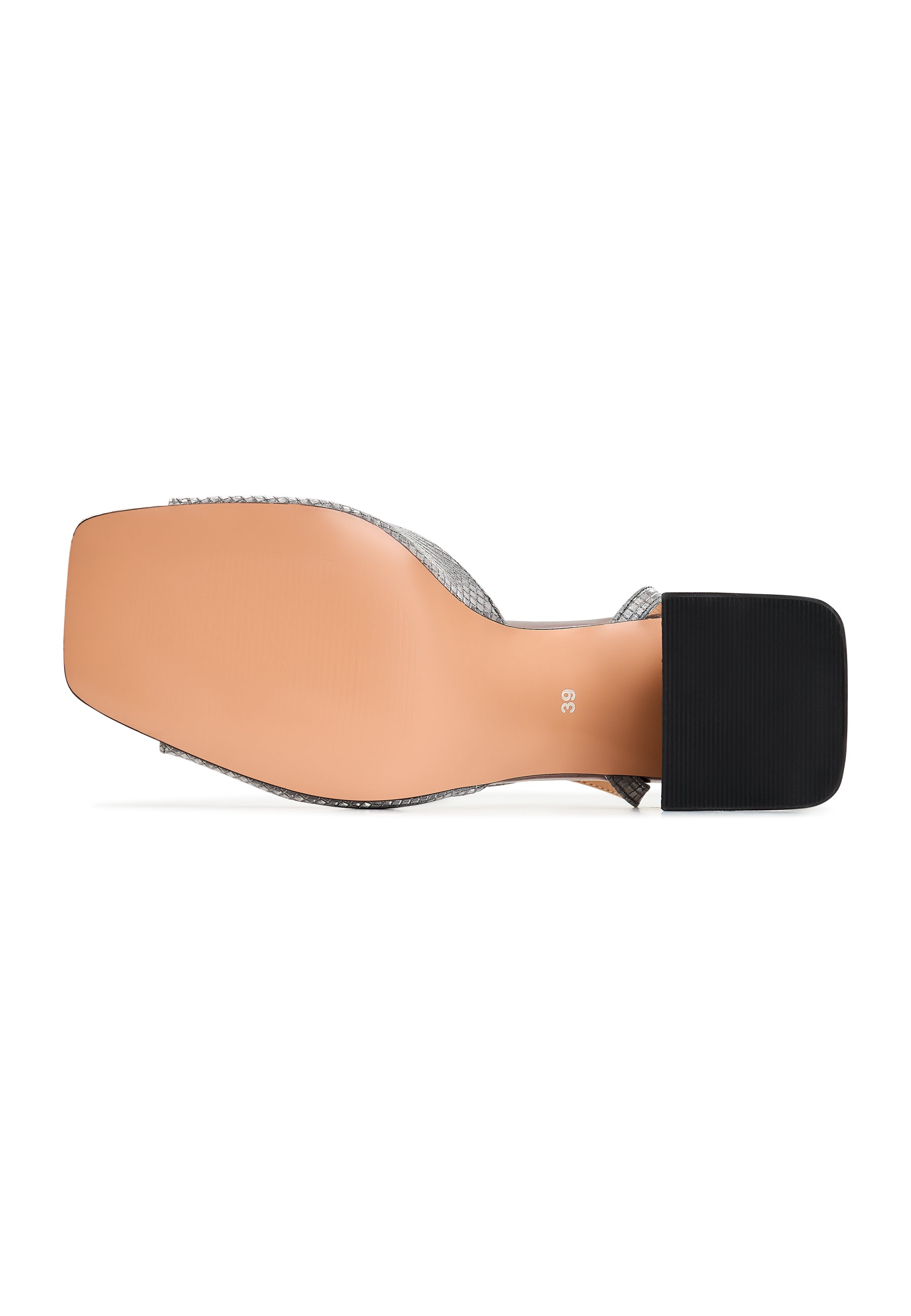 Jewel Block Heels Sandals Aurora - Dark Silver
