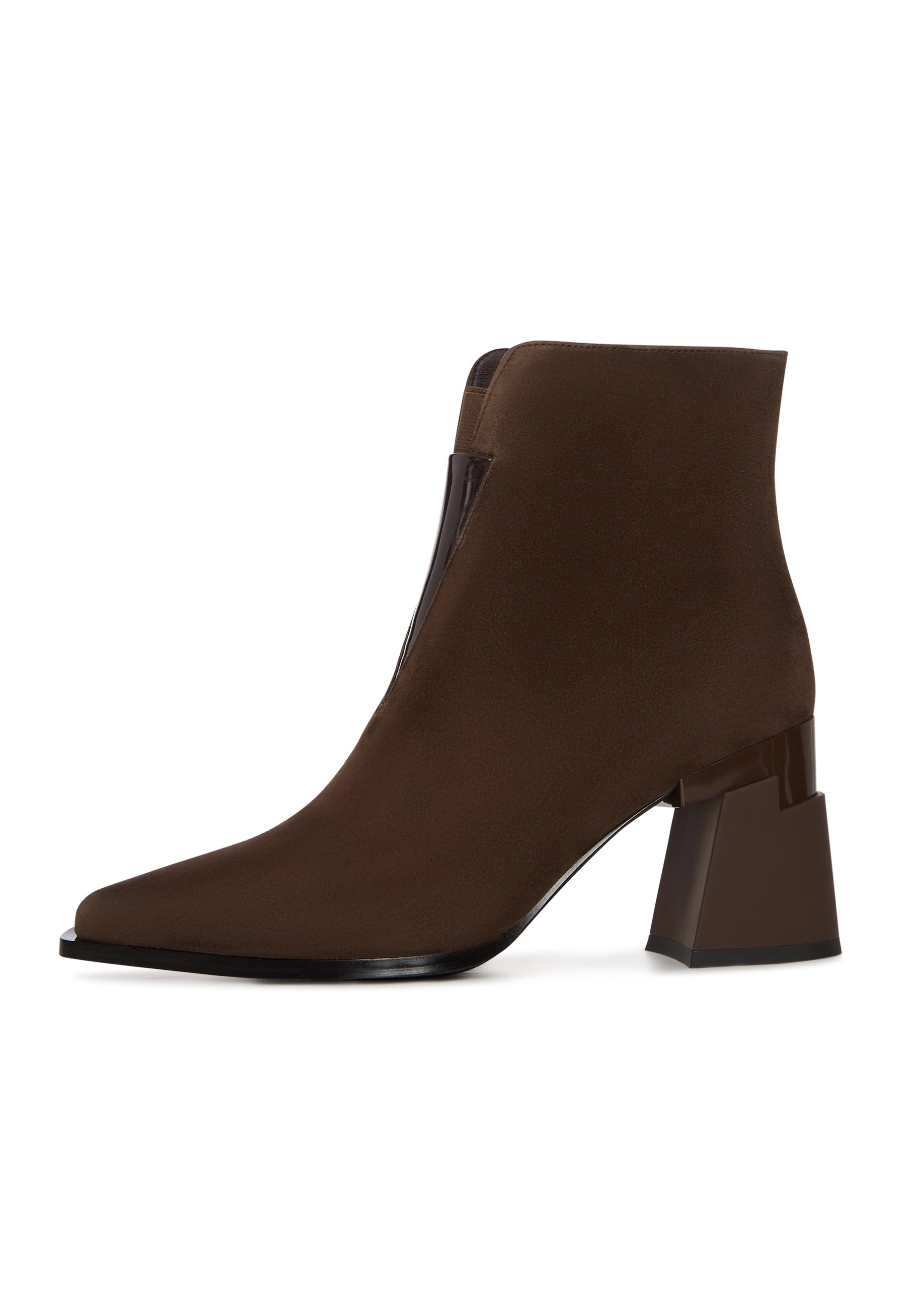 Architect Heel Leather Ankle Boot - Brown