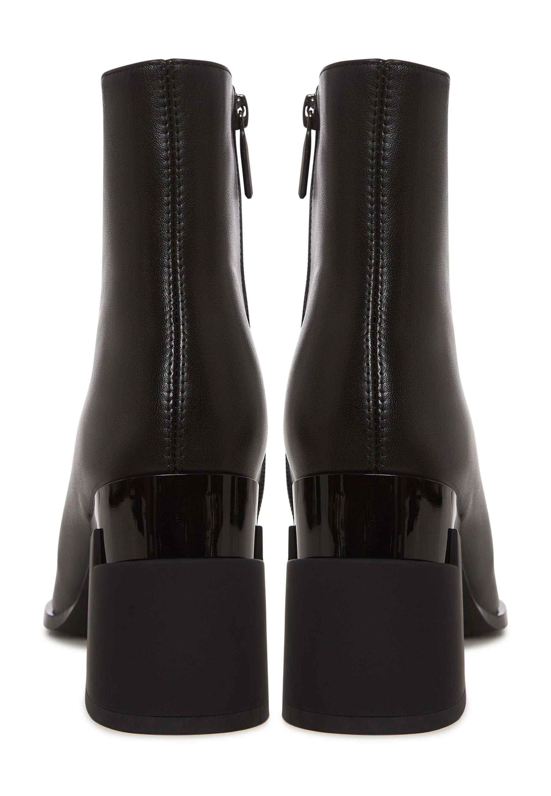 Architect Heel Leather Ankle Boot - Black