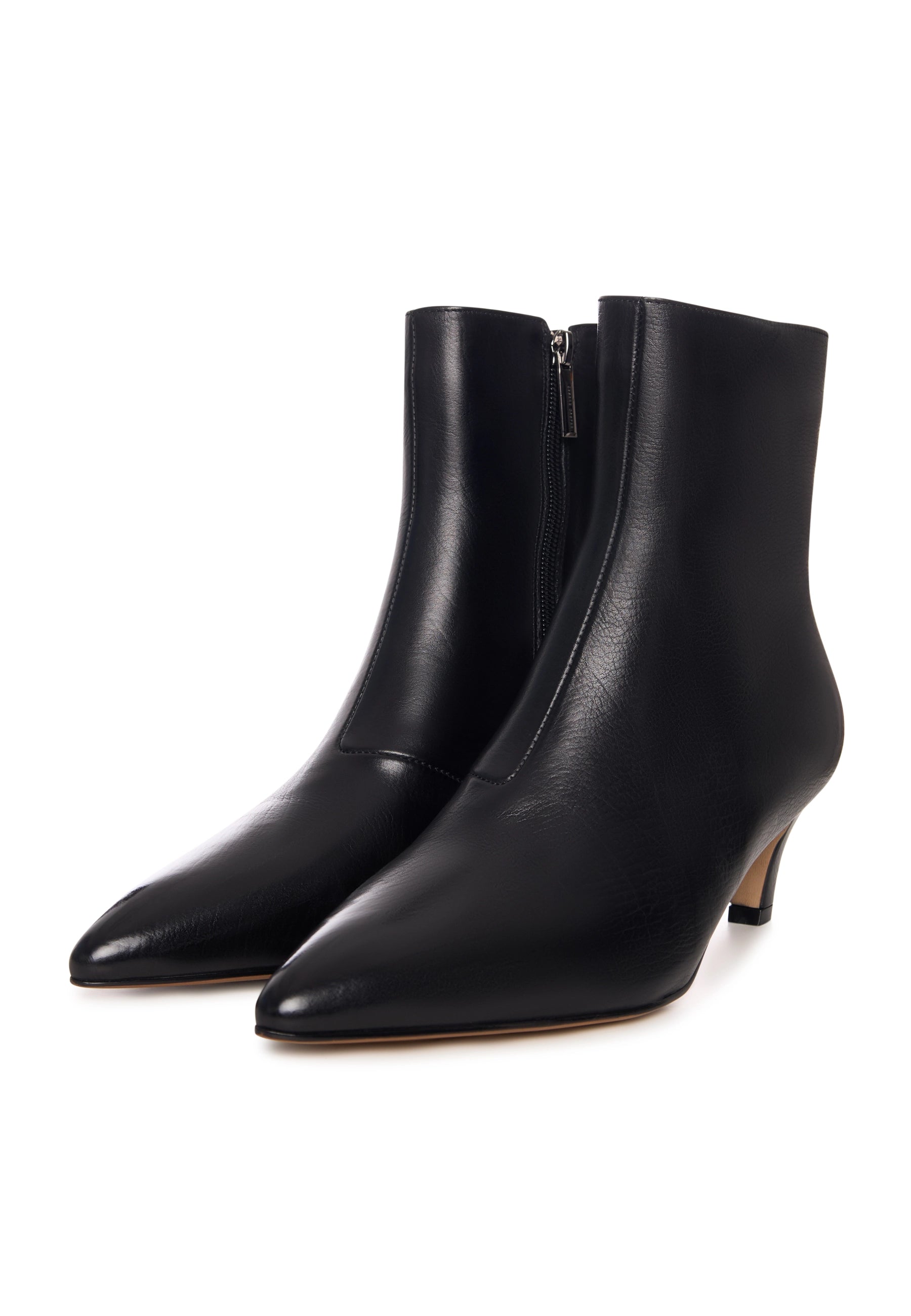 Sleek Pointed Ankle Boot with Kitten Heel
