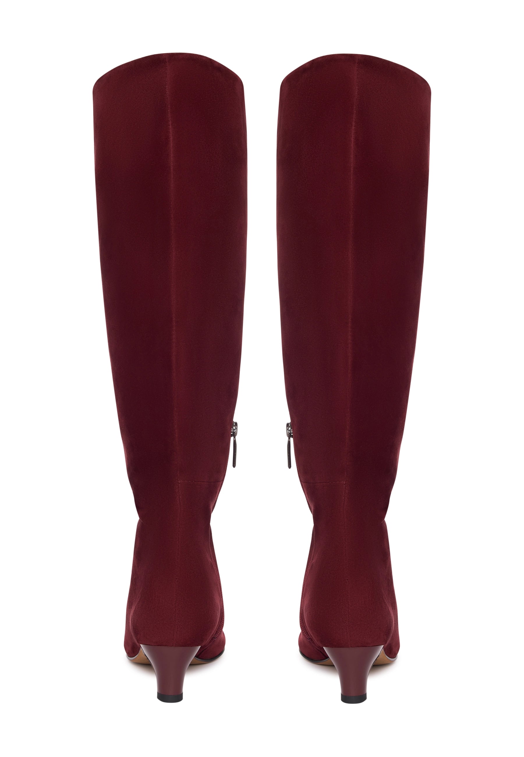 Elegant Suede Knee-High Boot - Bordeaux
