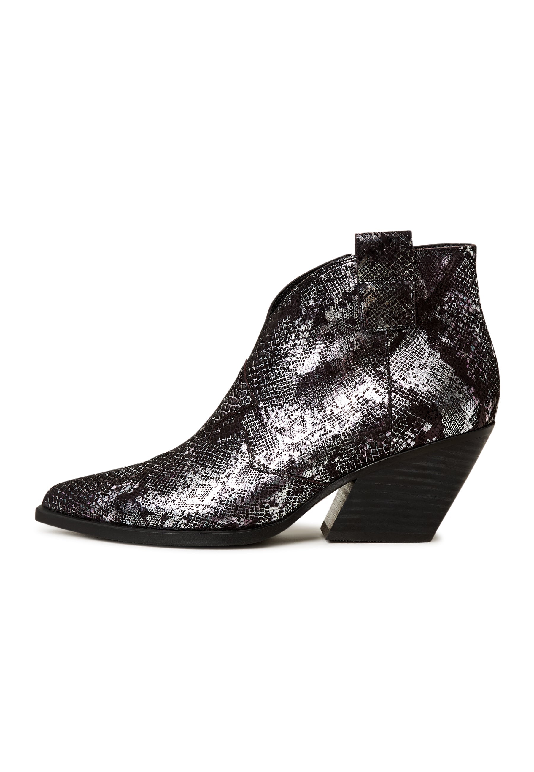 Botas vaqueras con tacón en bloque Ivanna - Plata