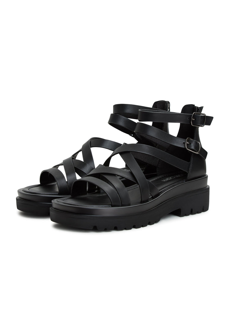 Platform Sandals Tatiana Black featuring sleek straps and chunky soles, perfect for fashion-forward looks. Buy Platform Sandals Tatiana Black for a stylish statement.
